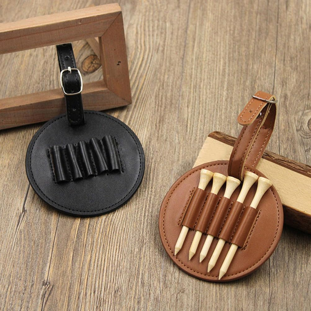 Golf Teg Sets Tees Organizer for Men Golf Tee Pouch Golfs Tees Organizer Golfing Tee Holder Golfing Supplies Golfs Supplies Golf Tee Holder for Bag Belt Portable Man Leather Strap image number 2