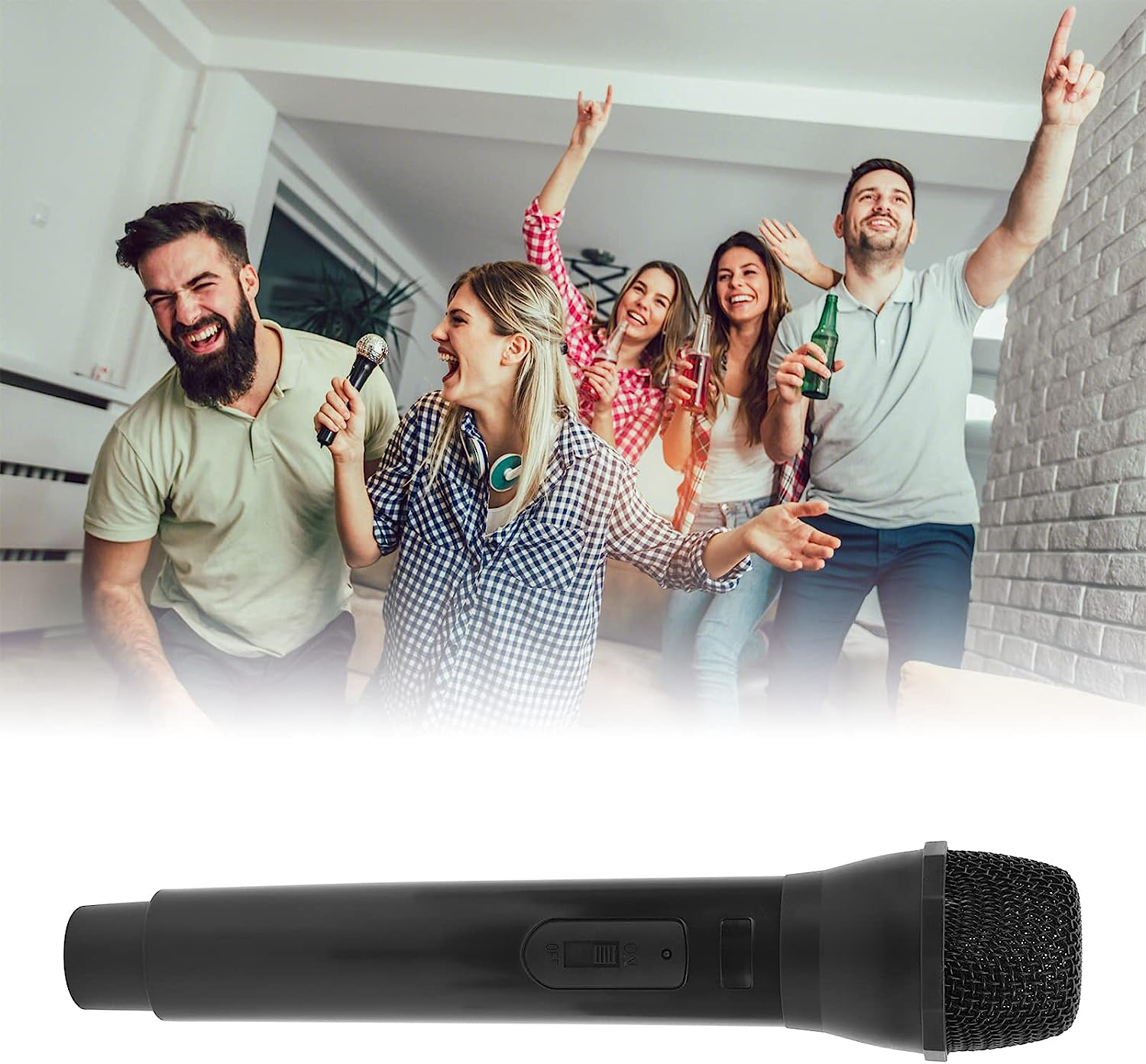 Plastic Prop Mic, Highly Simulated Mini Microphone Toy for Stage Performances, Photography Props, Children'S Speeches, Parties (Black) - Gold image number 7