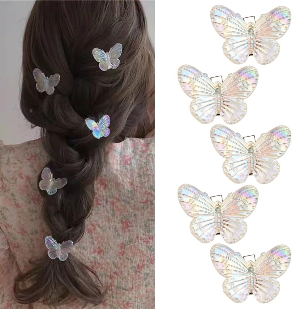 Mini Butterfly Hair Clips for Braids Hair Accessories Barrettes Small Party Hair Decorations Butterflies Hair Clips for Girls Women Performance Prom Festival Tiny Hair Clip Fairy Christmas Hair Clip