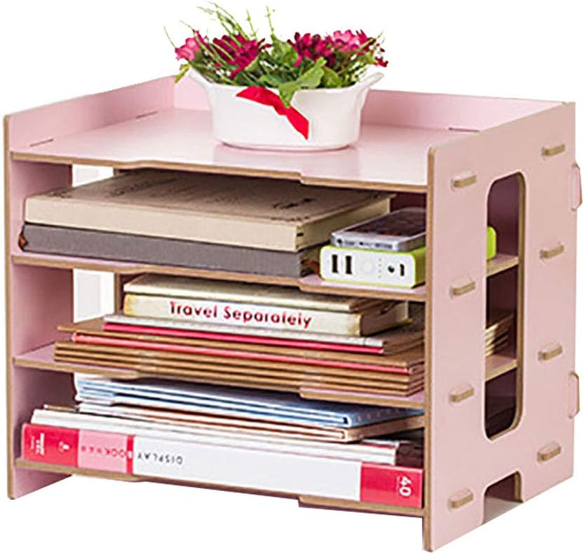 Wooden Document Tray, Desk Organiser, Letter Tray, Storage Compartments, Stackable Office Supplies, Paper Tray for A4 Paper Folder, Storage System, Organise image number 2