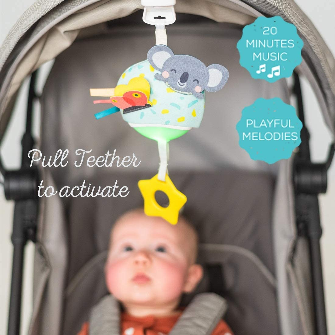 Taf Toys Musical Koala, On-The-Go Hanging Music and Lights Infant Toy | Parent and Baby&rsquo;S Travel Companion, Soothe Baby, Keeps Baby Relaxed While Strolling, for Newborns and Up image number 4