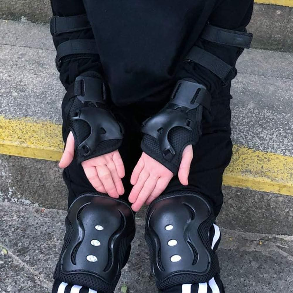 JZS Knee Pads for Kids, Youth Knee Pads and Elbow Pads Set with Wrist Guards 3 in 1 for Skating Cycling Bike Rollerblading Scooter for Boys Girls(Red) image number 5