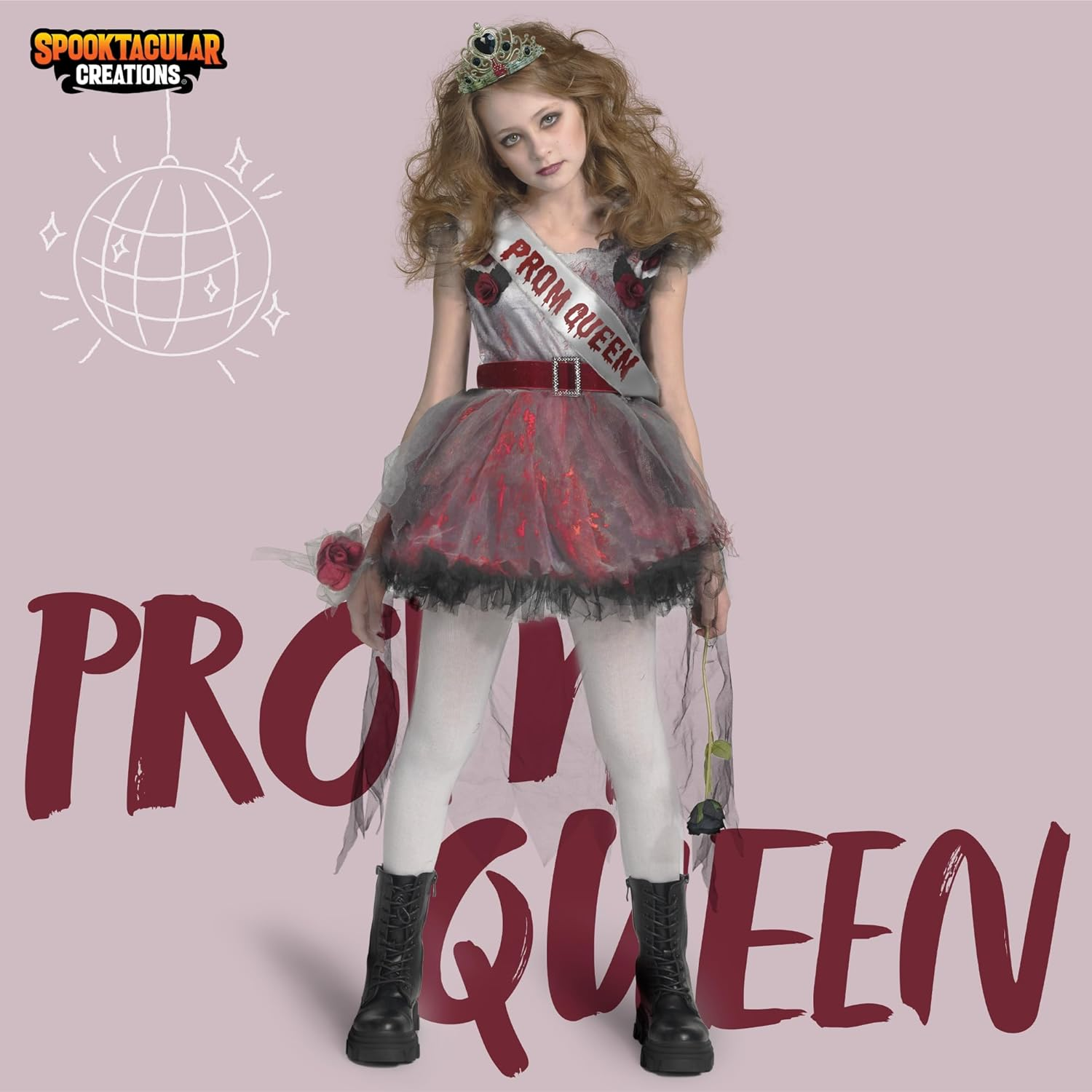 Spooktacular Creations Zombie Prom Queen Costume for Girls, Halloween Costumes for Kids, Zombie Princess Outfit for Girls image number 4