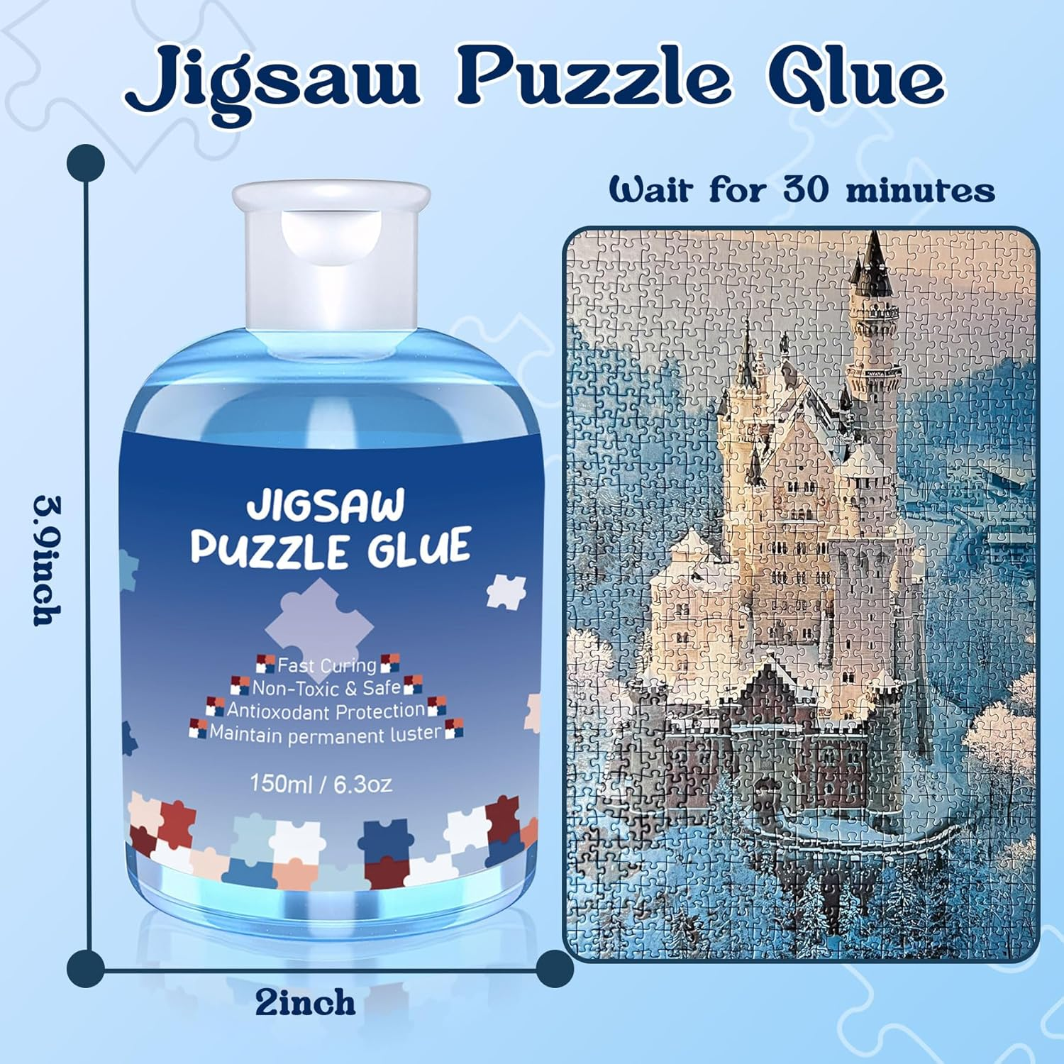 Puzzle Glue Conserver, 150Ml Jigsaw Glue Suitable for Jigsaw Puzzles for Adults 1000，Preserve the Eternal Beauty of the Puzzle(1 Pcs image number 6