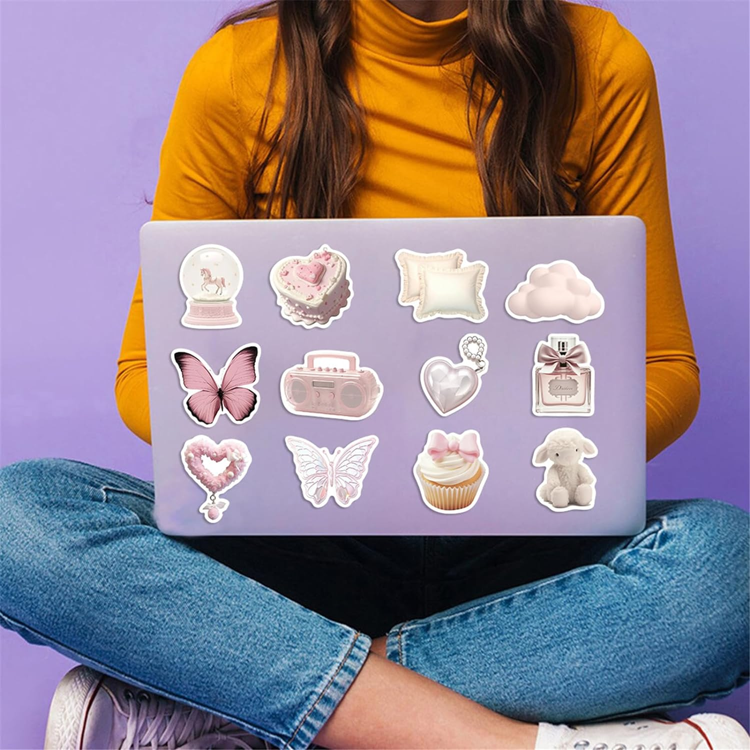 50PCS Vintage Coquette Aesthetic Stickers, Gentle Ballet Style Graffiti Sticker, Valentine Day Stickers for Girl Water Bottles Laptop Pink Decal for Phone Cases, Coquette Room Decor Vintage, DE001 image number 4