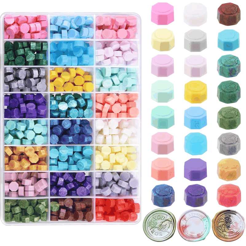 Glarks 1200Pcs Multicolor Sealing Wax Beads for Letter Sealing, Envelope Stamps, Wedding Invitations, Gift Wrapping