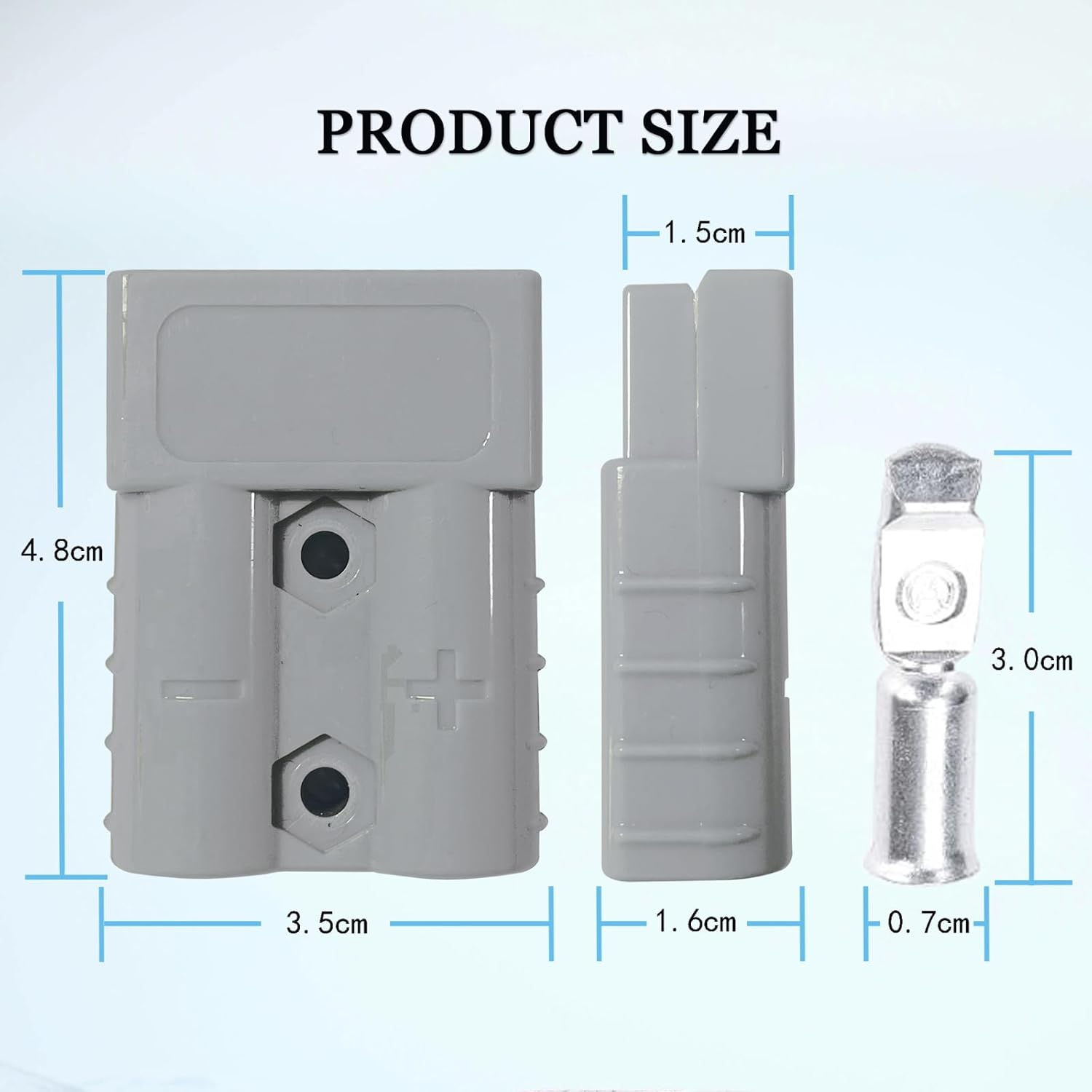 50 Amp Anderson Plugs and Connectors Kit Charger Battery Power Connectors Plug Quick Connect Disconnect 600V for Wire Harness Plug for Anderson Connector Dust Cover(Black 10Pcs) image number 4