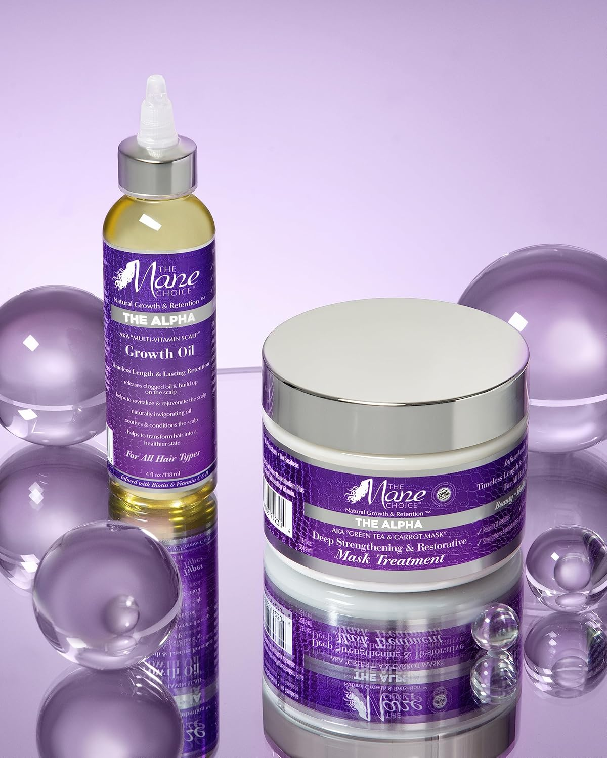 The Mane Choice the Alpha Hair Mask, Green Tea & Carrot Mask Treatment, 12 Oz, Deep Moisturizing & Restorative, anti Frizz, Helps Restore Dry, Damaged Hair, Paraben & Sulfate Free image number 3