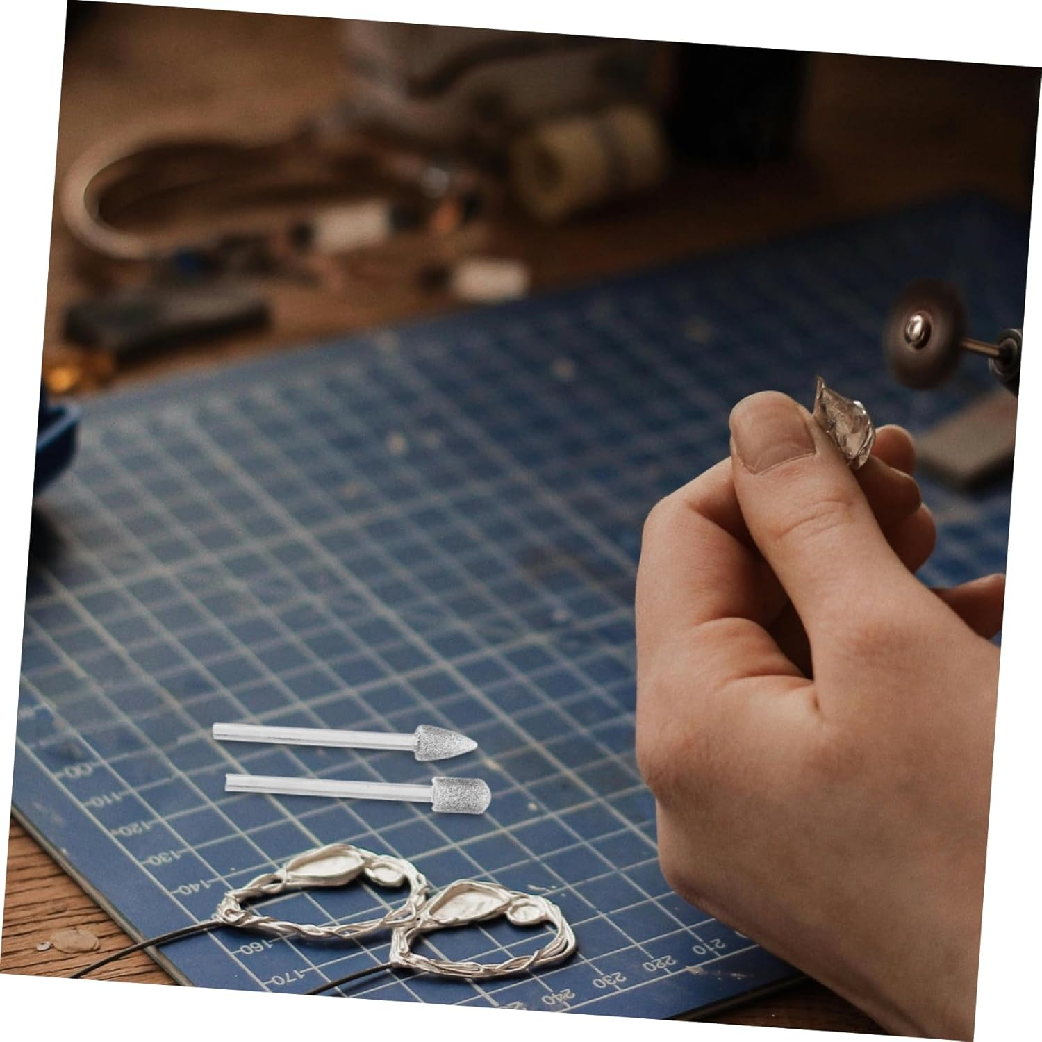 ULTECHNOVO 20Pcs Emery Grinding Head Bit for Jade Rotary Tool Sander Attachment for Jewelry Making and Carving image number 6