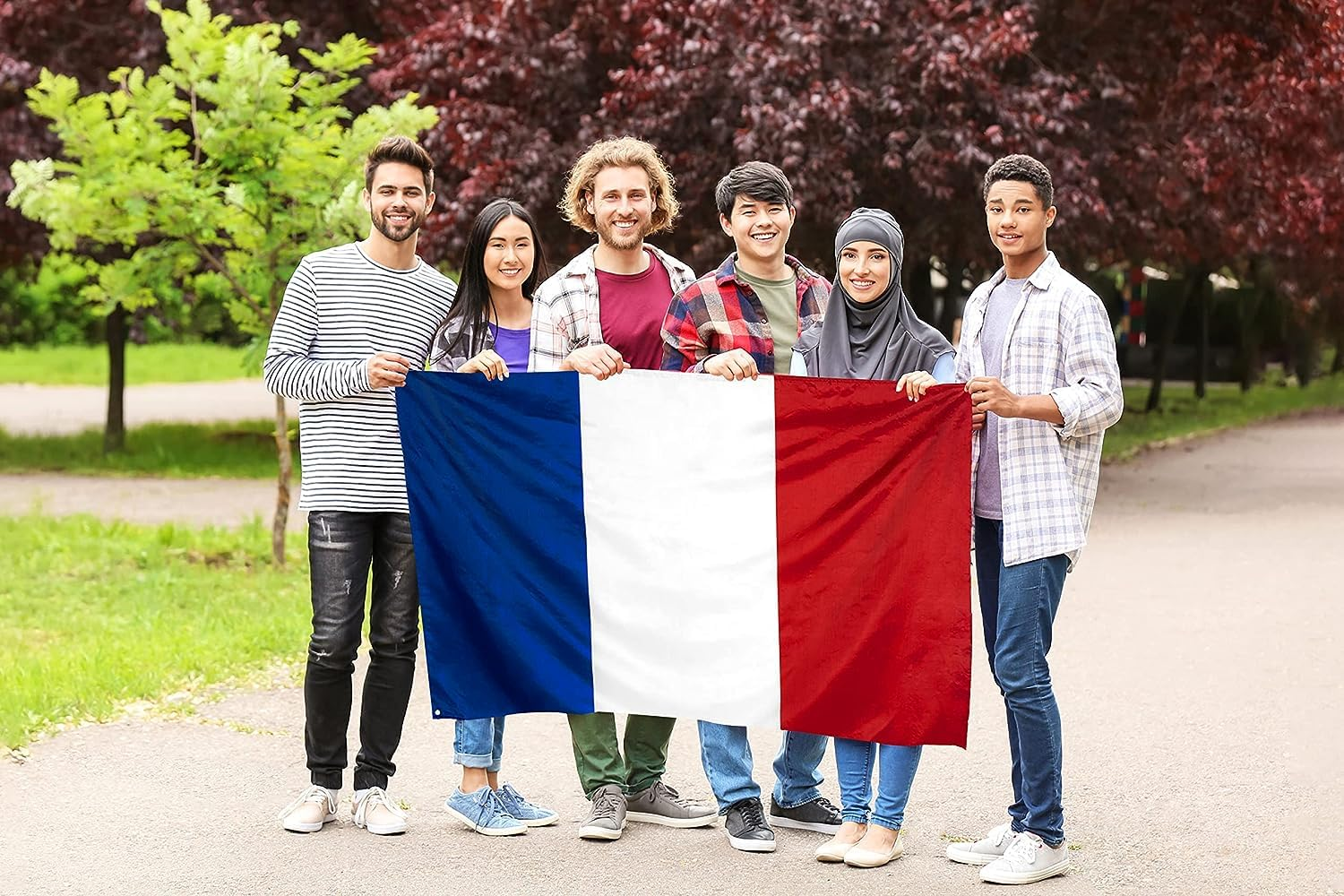 France Flag,French Flag,90 * 150 Cm(3 * 5Ft),Polyester Thickness, Fade Resistant, Brass Grommets, Canvas Header, Indoor/Outdoor, Vibrant Colors,Not Fear of Rain and Snow image number 5