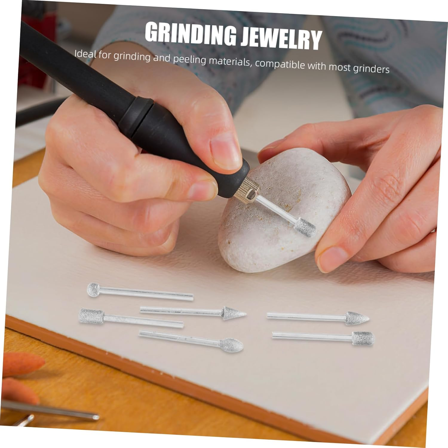 ULTECHNOVO 20Pcs Emery Grinding Head Bit for Jade Rotary Tool Sander Attachment for Jewelry Making and Carving image number 1