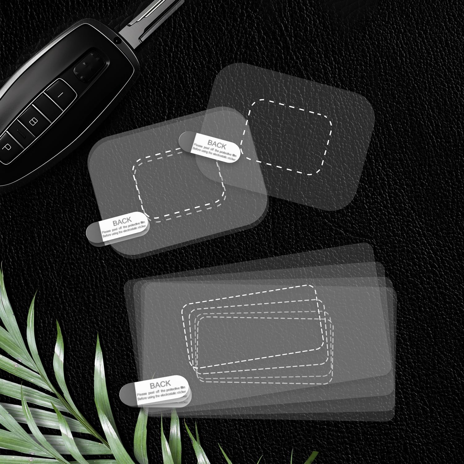 8Pcs Transparent Electrostatic Windshield Dashcam Stickers, PET Material, Weatherproof, Reusable, Glass & Plastic Surface, Car Use