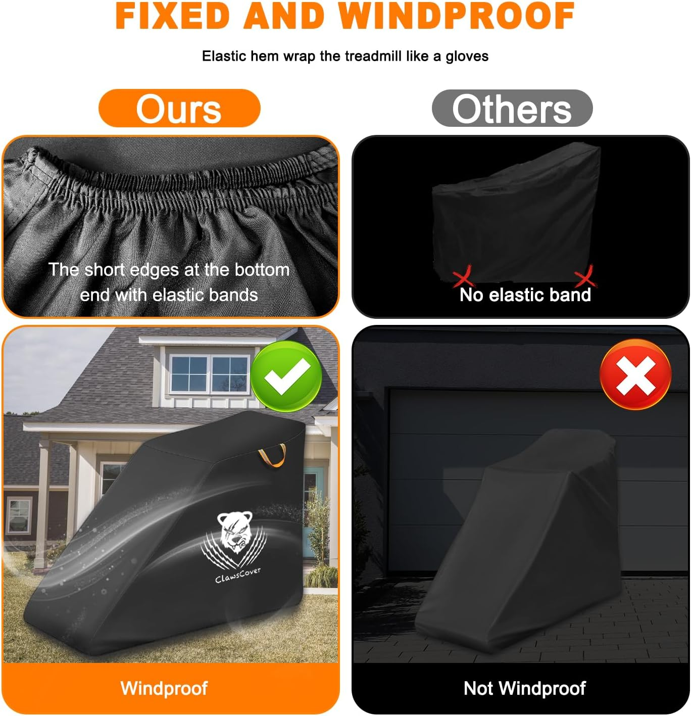 Clawscover Treadmill Cover Waterproof Dustproof Running Machine Cover Exercise Workout Equipment Protective with Windproof Drawstring and Air Vents for Home Gym Indoor Outdoor image number 3