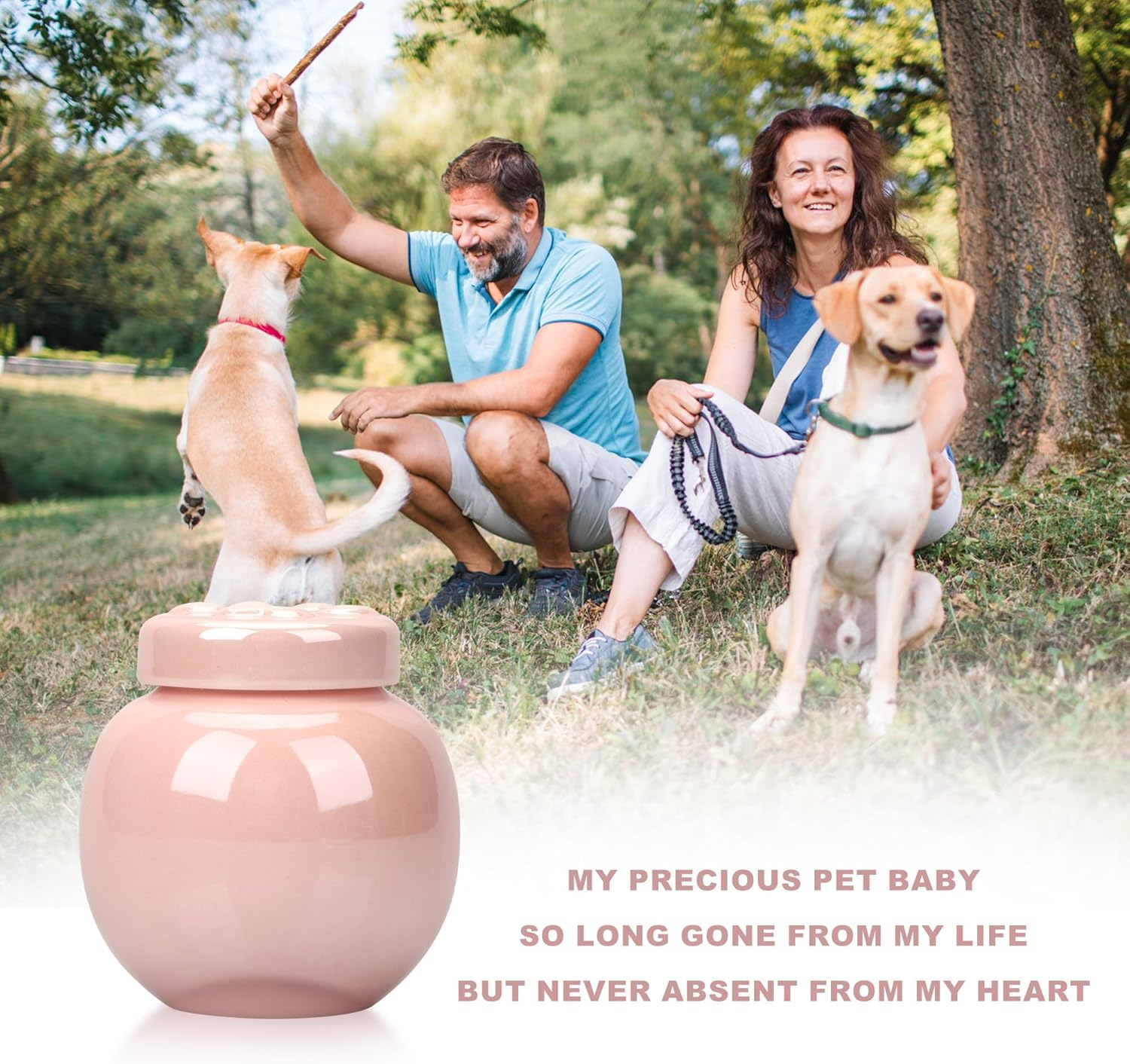 Cat Urn for Ashes, Small Pink Dog Keepsake for Small Animals, Memorial Urn for Pets up to 8 Lbs(Pink) image number 5