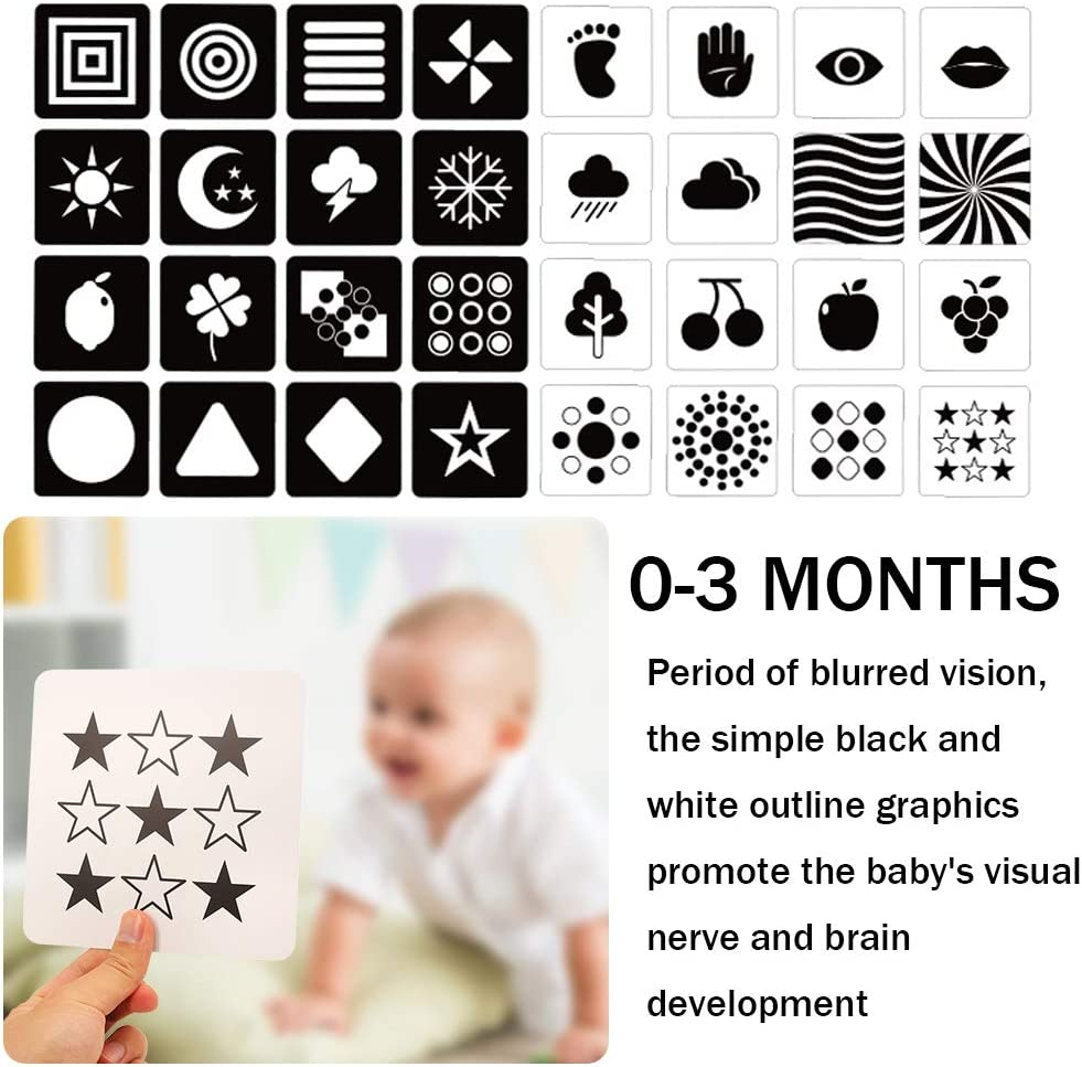 Barwa Flash Cards for Infants - 64 Cards, 128 Pictures, High Contrast Educational Toy for 0-3 Months, Colorful Cards for 3-12 Months image number 2
