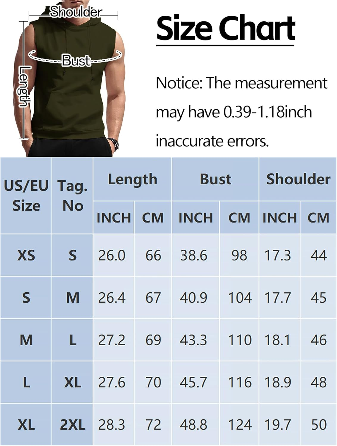 FEOYA Men'S Hooded Tank Tops Sleeveless T-Shirts Gym Vests Top Breathable Quick Dry for Workout Running Bodybuilding Athletic Sport Shirts Drawstring Sweatshirt with Pockets image number 3