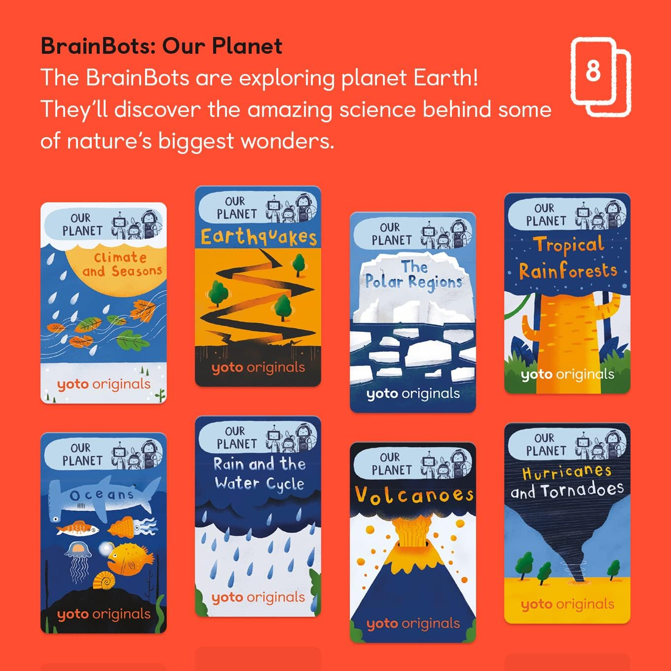 Yoto Brainbots: Our Planet &ndash; 8 Kids Audiobook Cards for Use with Yoto Player & Mini All-In-1 Audio Player, Educational Screen-Free Listening, Fun Stories for Learning with Interactive Quizzes, Ages 6+ image number 3
