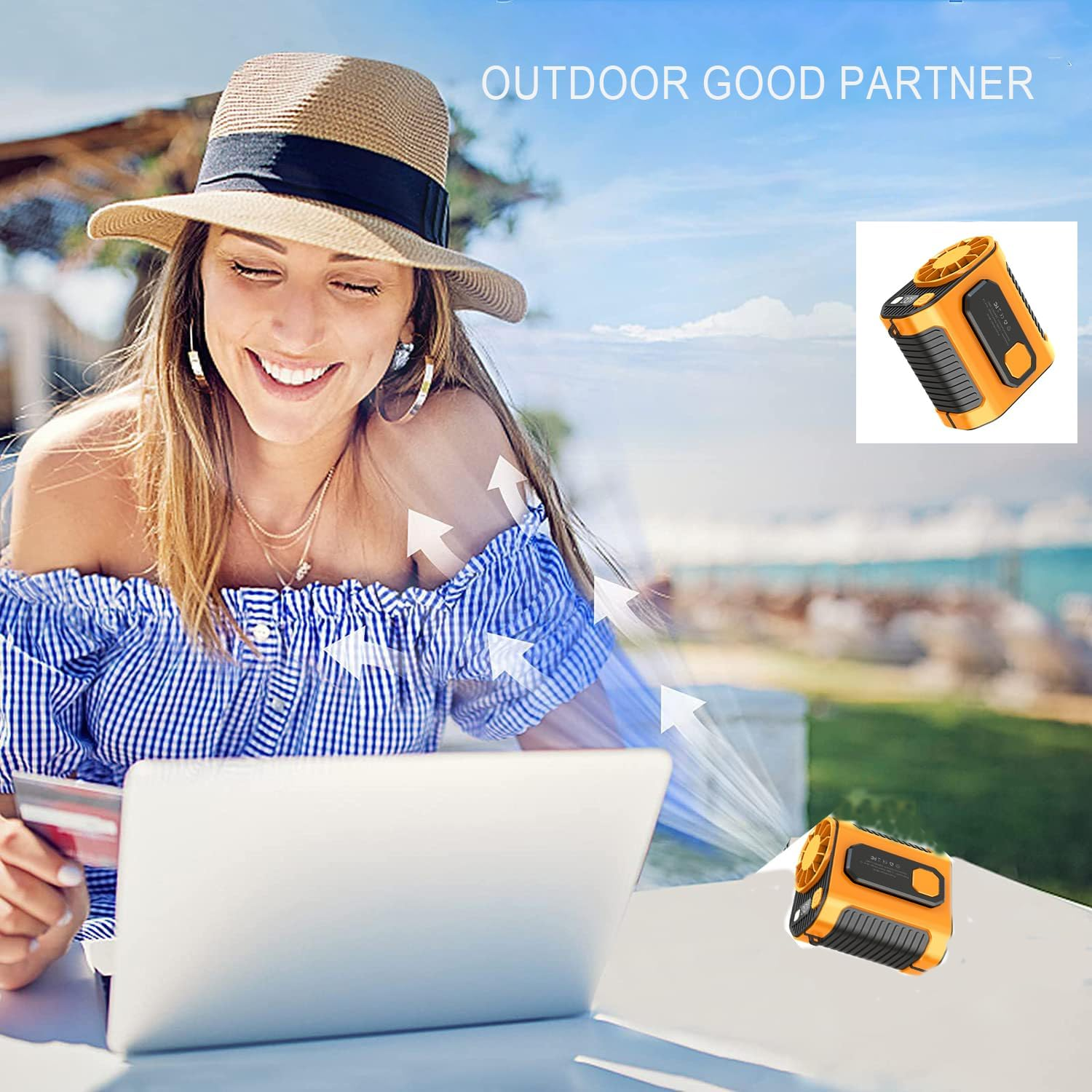 2025 Portable Fan Rechargeable, Portable Waist Fan, Waist Clip Fan, 100 Gear Waist Clip Fan, Free Hanging Neck Fan, Personal Waist Fan, Wearable Belt Fan for Outdoor, Indoor, Construction Site, Travel image number 1