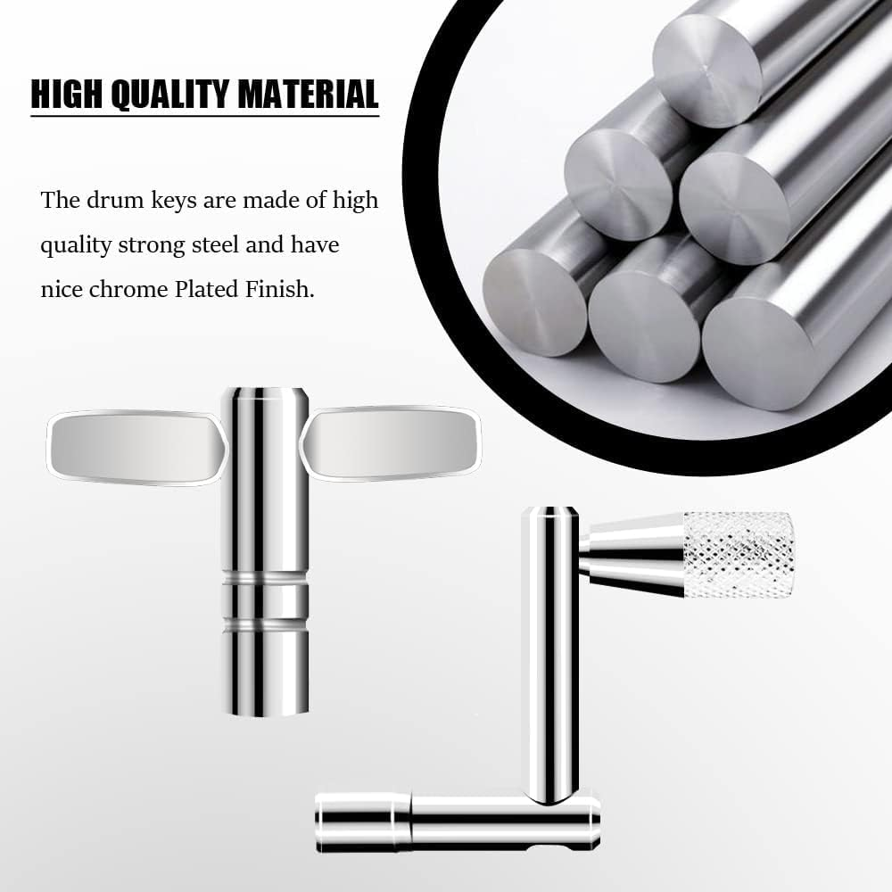 Drum Keys, 3-Pack Drum Tuning Key with Continuous Standard Motion Speed Key, Universal Drum Key Keychain Tuner Percussion Hardware Tool, Sturdy Drum Key Turner Fit for Drum Kit Drum Key Set image number 2