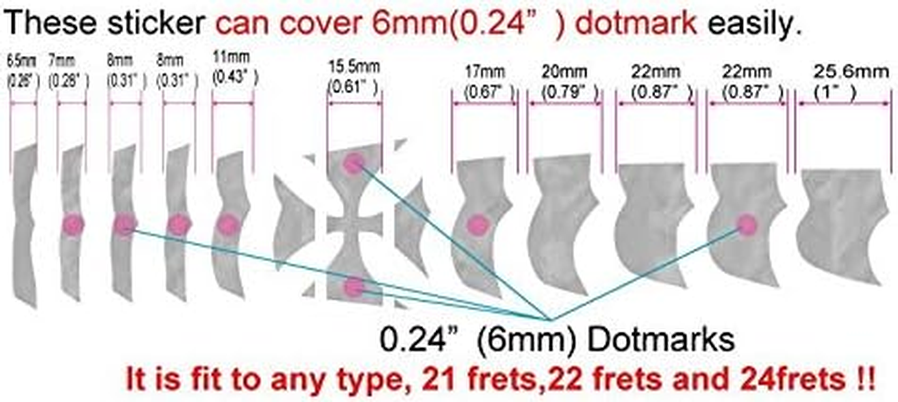 Inlay Sticker Fret Markers for Guitars - James Hetfield Iron Cross image number 1