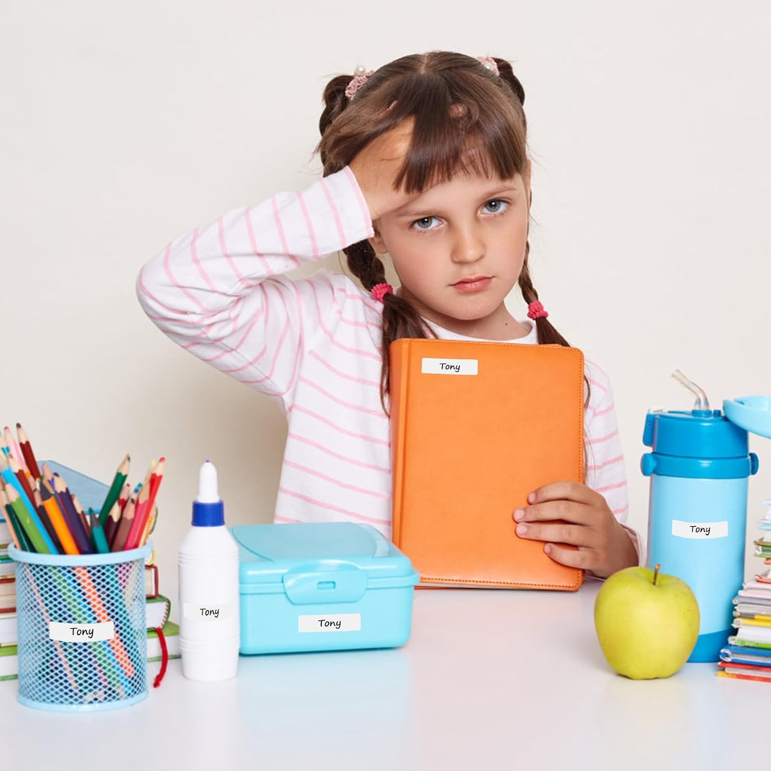 Maxgear 90 Pcs Kids No-Iron Clothing Labels, 0.5X1.75 Inch Self-Stick Fabric Tags, Washer Friendly Write-On Waterproof Name Labels for School Daycare Nursing Care image number 4