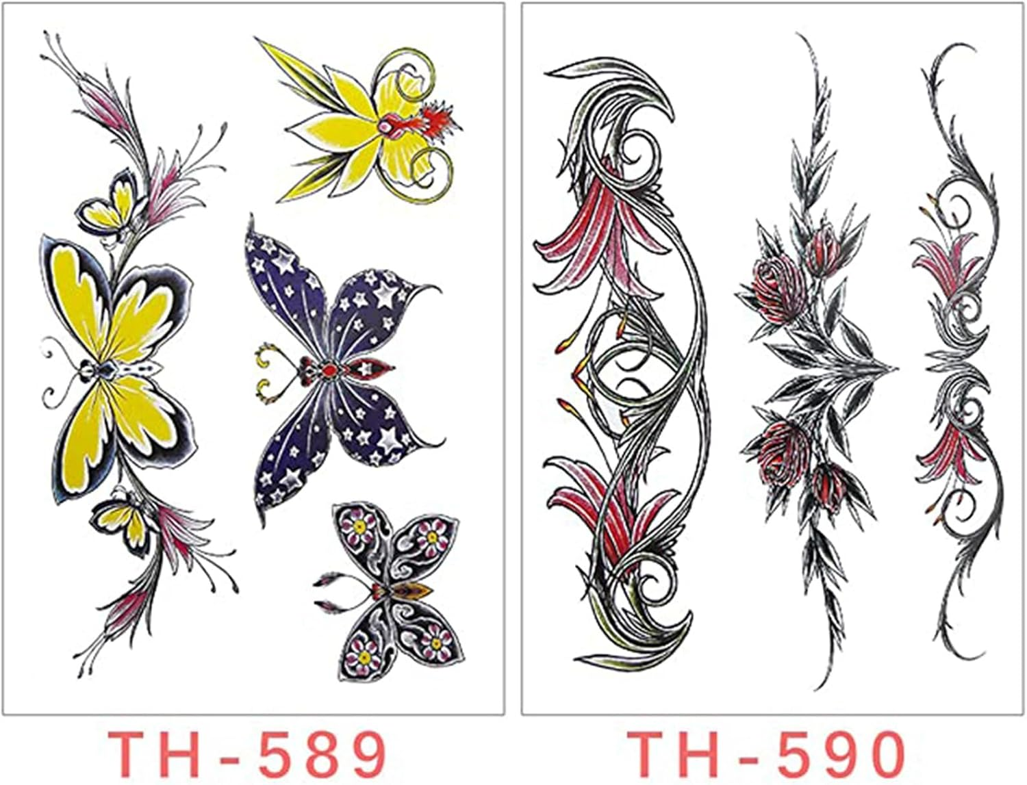 8 Sheets Belly Tattoos Stickers Temporary Fun Waist Cover Scar Female Tattoo Waterproof for Female Women and Girls