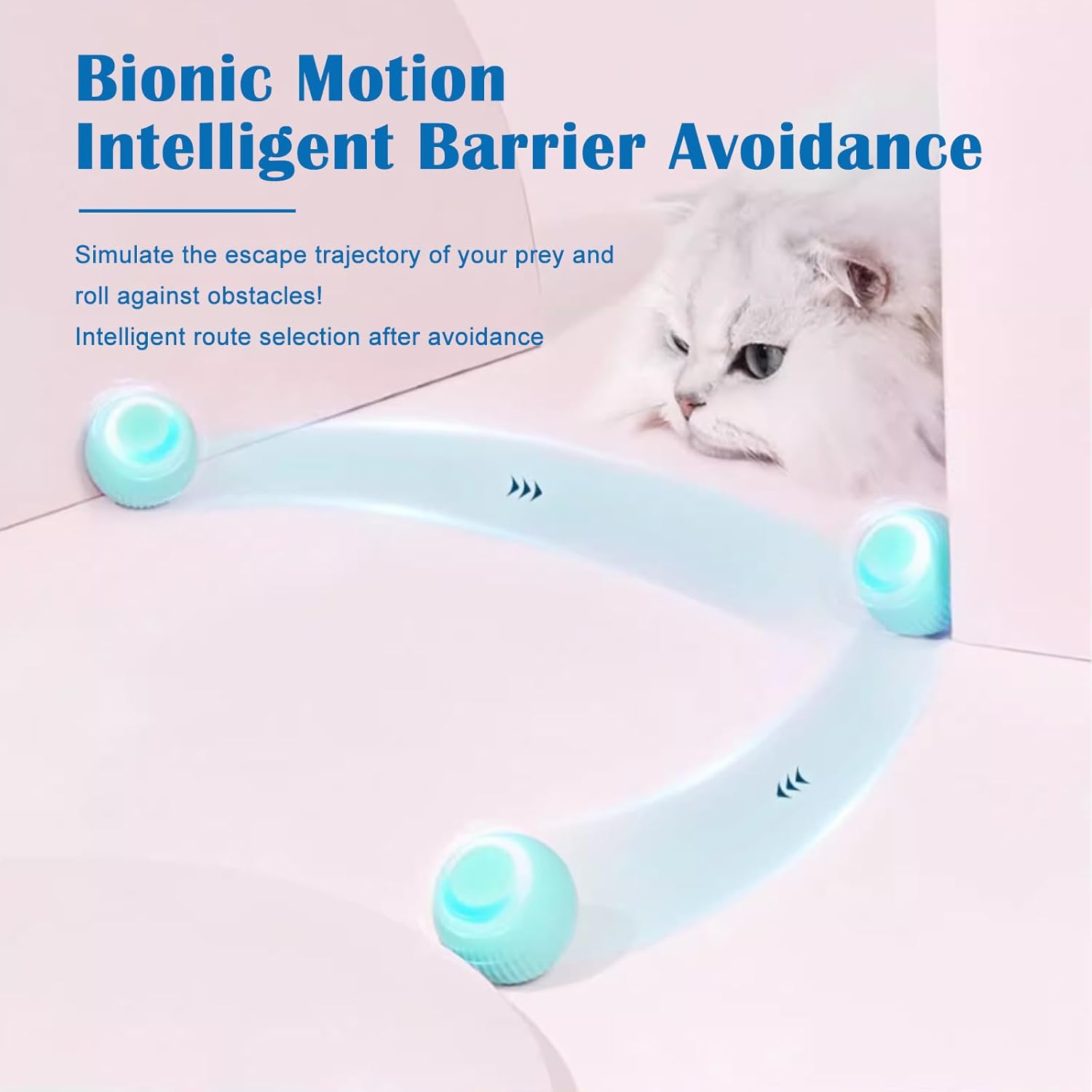 Petgravity Interactive Cat Ball Toy, Intelligent Cat Toys with LED Lights, Automatic Moving Rolling Ball for Indoor Cats, Cat Automatic Toy