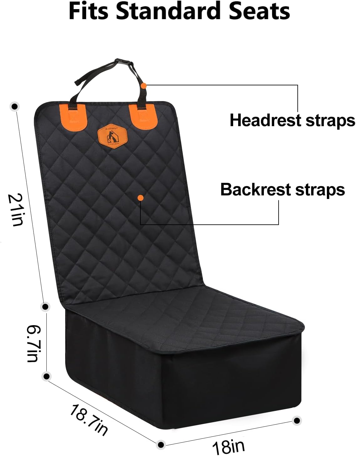 Dog Car Seat Cover, Pet Front Seat Protector, Nonslip Scratchproof Durable & Padded, Pet Hair Resistant Blankets, Standard Seat Covers for SUV, Jeeps and Trucks image number 1