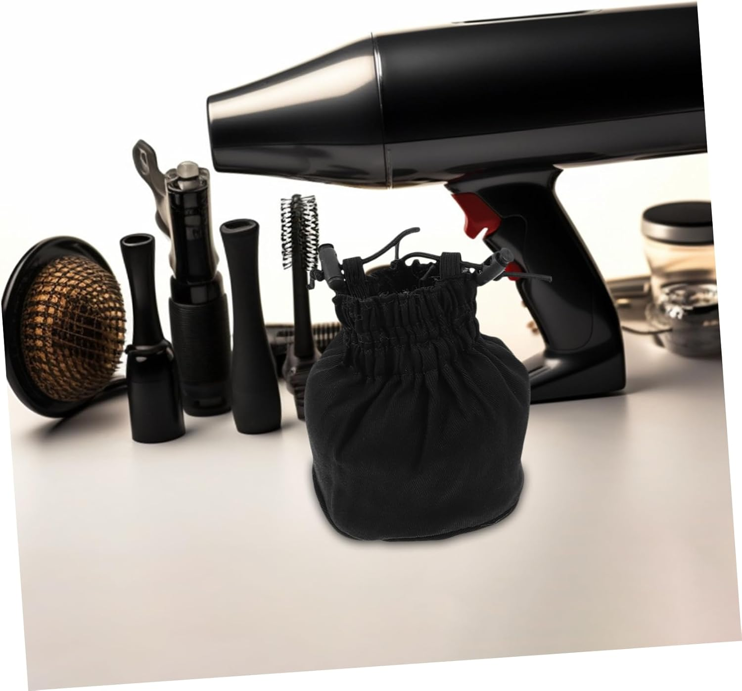 Universal Hair Dryer Sock Mesh Diffuser Cover Silver Portable Blow Dryer Organizer for Salon Home Travel Hair Styling and Drying Accessories image number 6