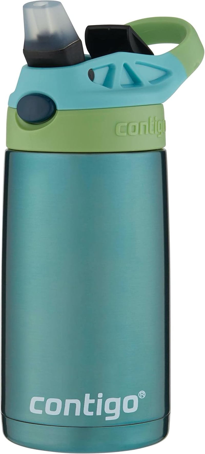 Contigo Kids Straw Stainless Steel Water Bottle with AUTOSPOUT Lid, 13Oz, Ocean