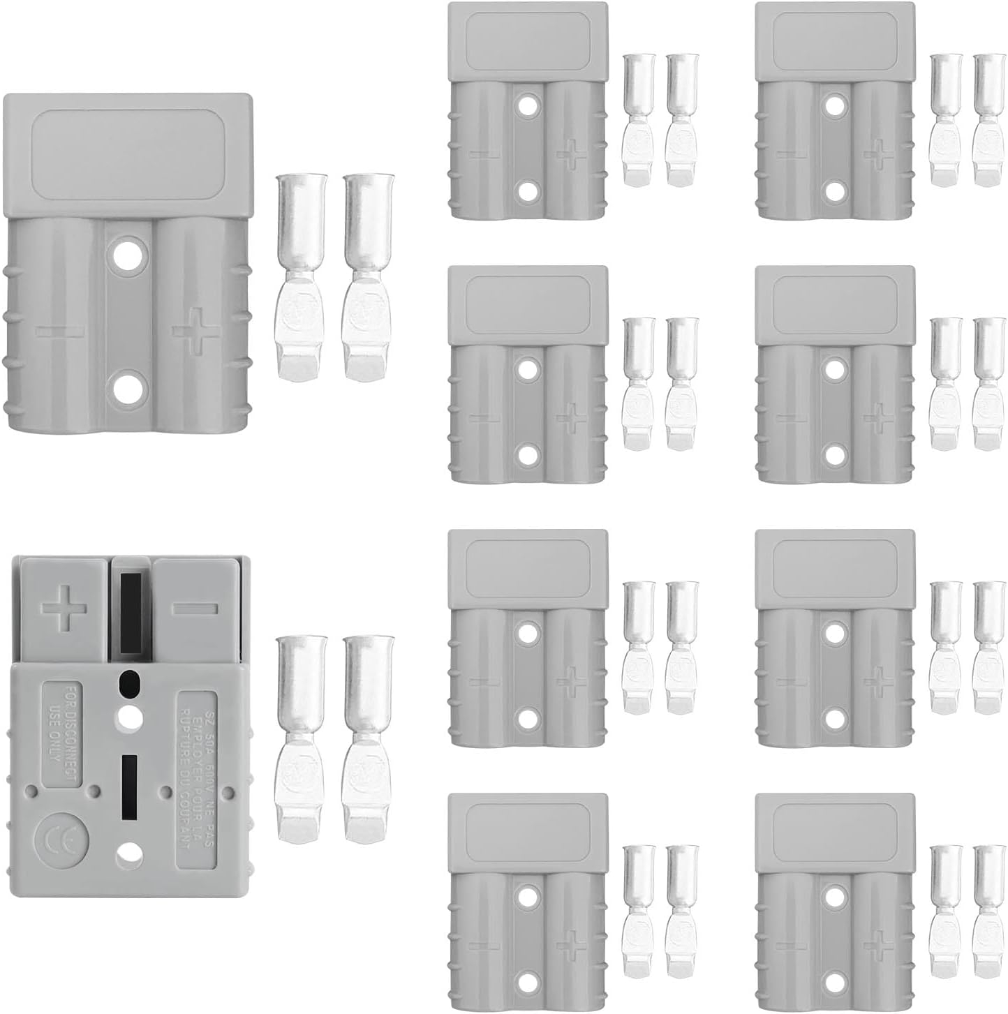 50 AMP Anderson Plug Connector, PIOGHAX 10 Pcs Battery Connection Quick Connector with 6AWG Silver Plated Copper Terminals,12-24V Outdoor DC Solar RV Power image number 4