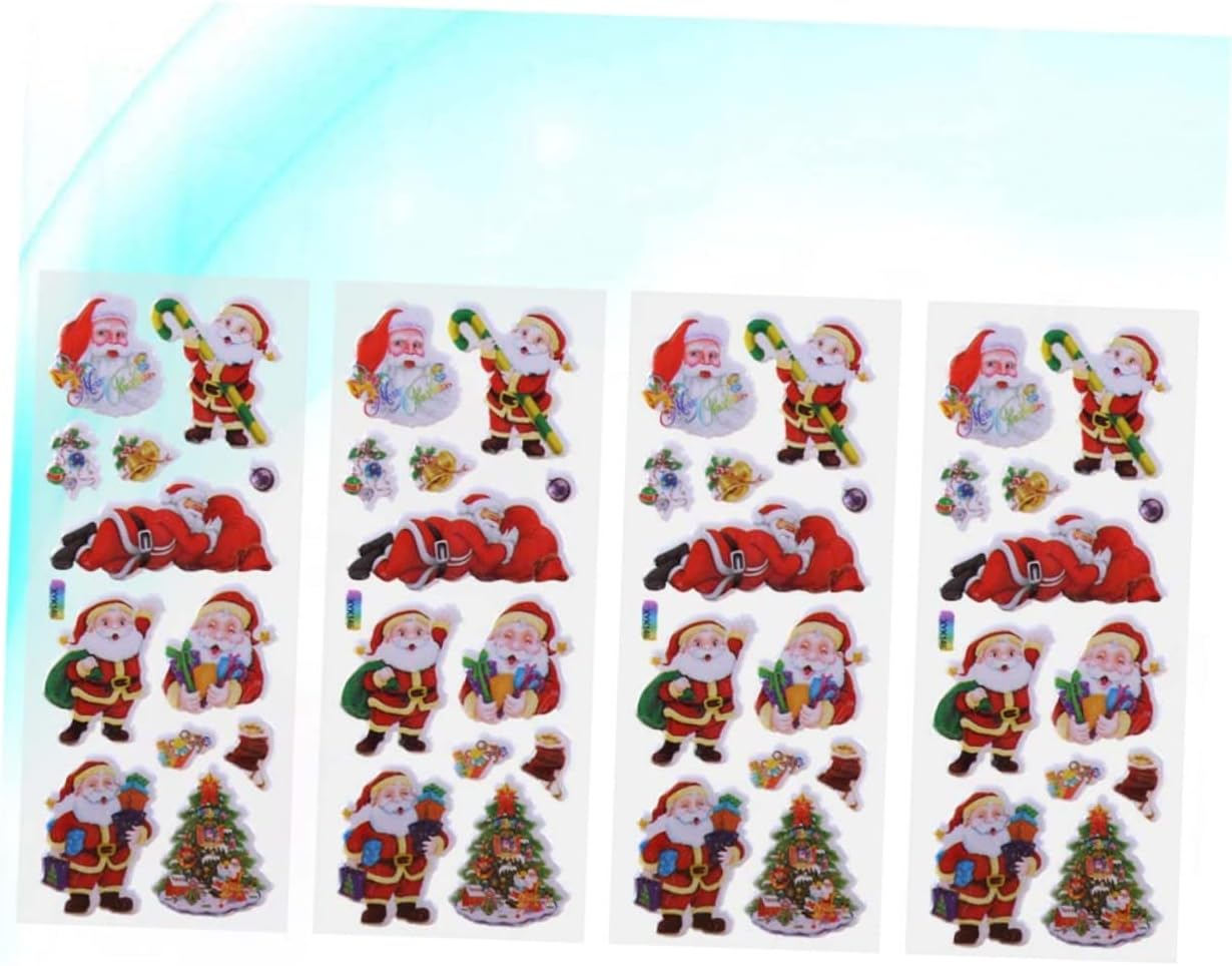 Vaguelly 3Sets Christmas Present Stickers Set Santa Claus Tree Stickers DIY Holiday Decorations for Boys and Girls 20Sheets*3 image number 2