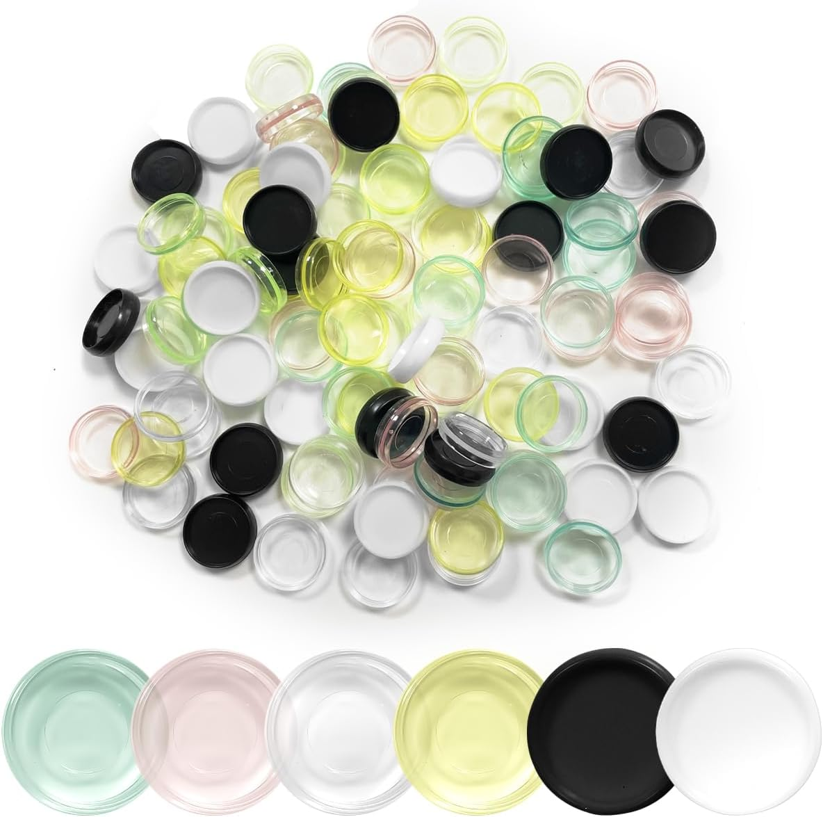 Plastic Mini Discs, 100 Pcs Plastic Loose Leaf Binder Discs for Notebooks, Planners, Teacher (Mixed Color)