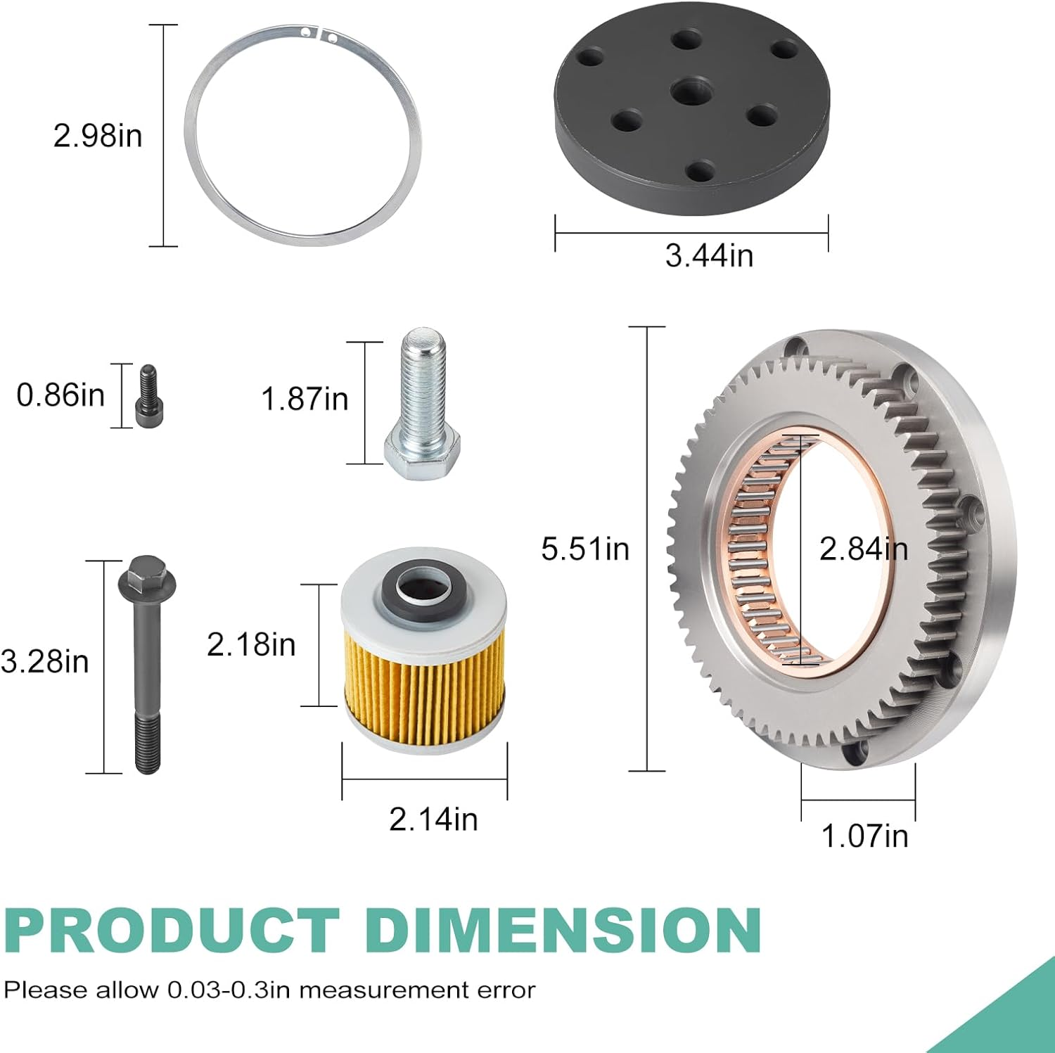 Puller Tool & One Way Starter Clutch Bearing Idler Gear Kit for Yamaha XVS1100 V-Star 1100 1999-2009 image number 6