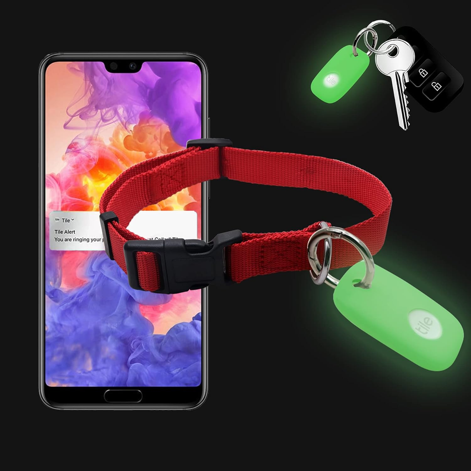 Glow Case for Tile Pro (2022) 2-Pack. (Glow in Dark) Small Bluetooth Tracker Cover, Protective Holder for Key Finder and Item Locator, Pets Dog Cat Collar Tracker Accessories,Glow Green+Glow Blue image number 4