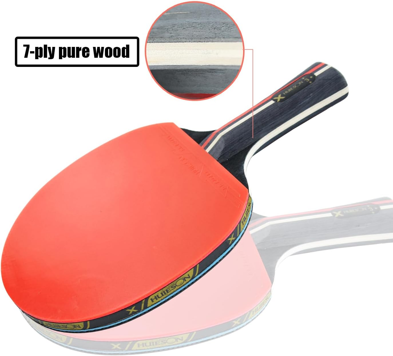 Premium Ping Pong Paddle Set, Table Tennis Racket Set Soft Sponge Rubber, Carry Bag Included image number 5