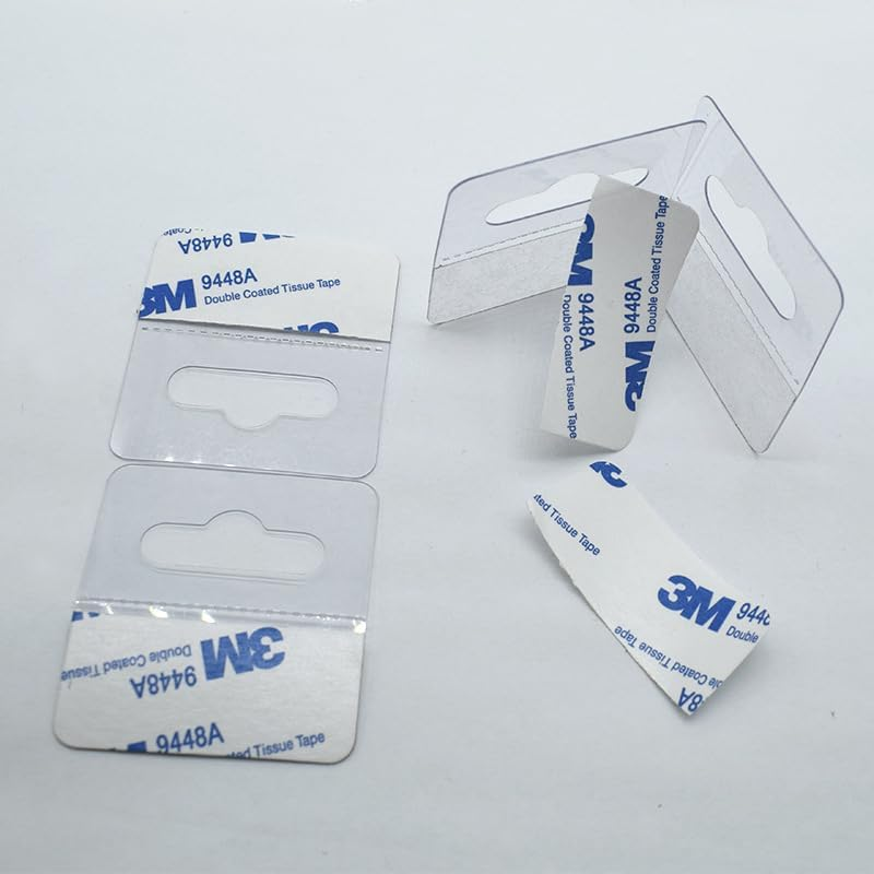 DACUAN 200 Transparent Adhesive Labels, Self-Adhesive Labels with Slots and Holes, for the Display of Small Retail Items in Stores image number 4
