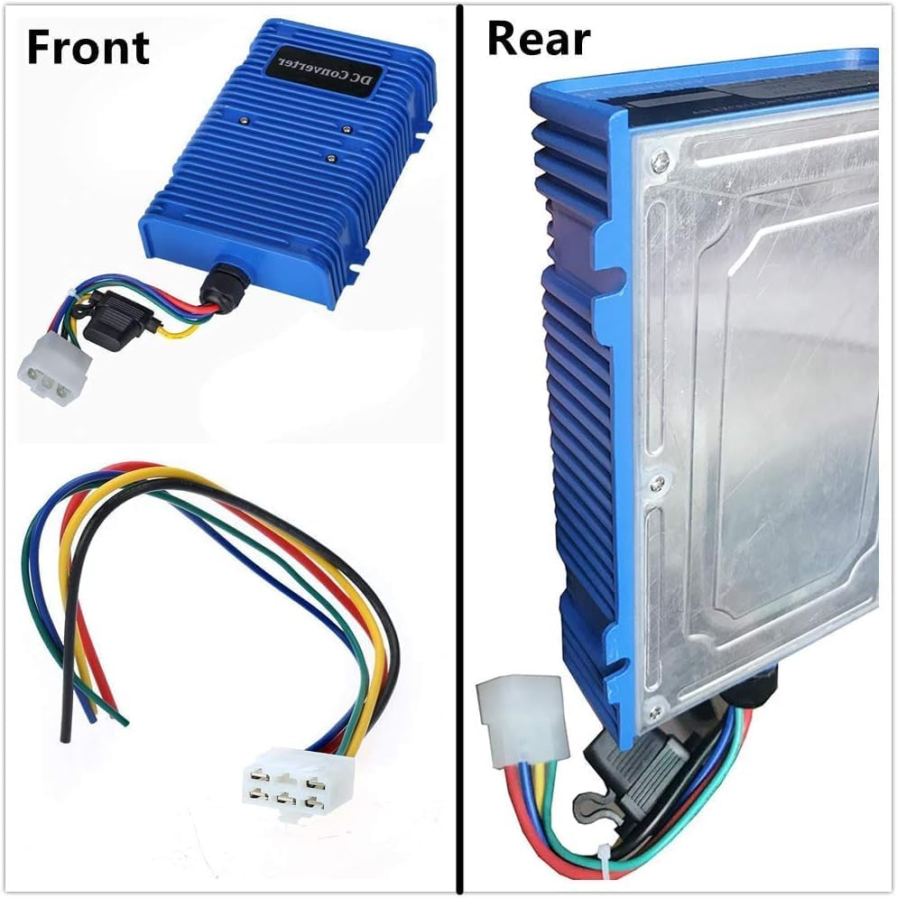 Golf Cart Voltage Reducer DC Converter 36V or 48V to 12V / 30 Amp 360 Watts with Dual Power Source