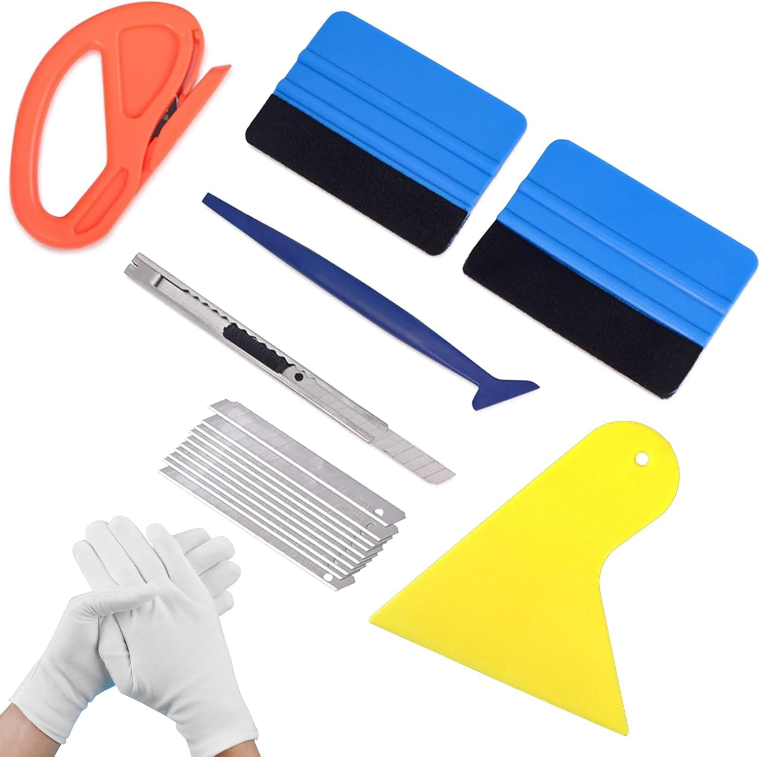 15 Pieces of Automotive Vinyl Packaging Kit, Including Extendable 9Mm Art Knives and Blades, 4-Inch Felt Scraper, Automotive Vinyl Wrapped Window Film Kit, Suitable for All Types of Window Films image number 6