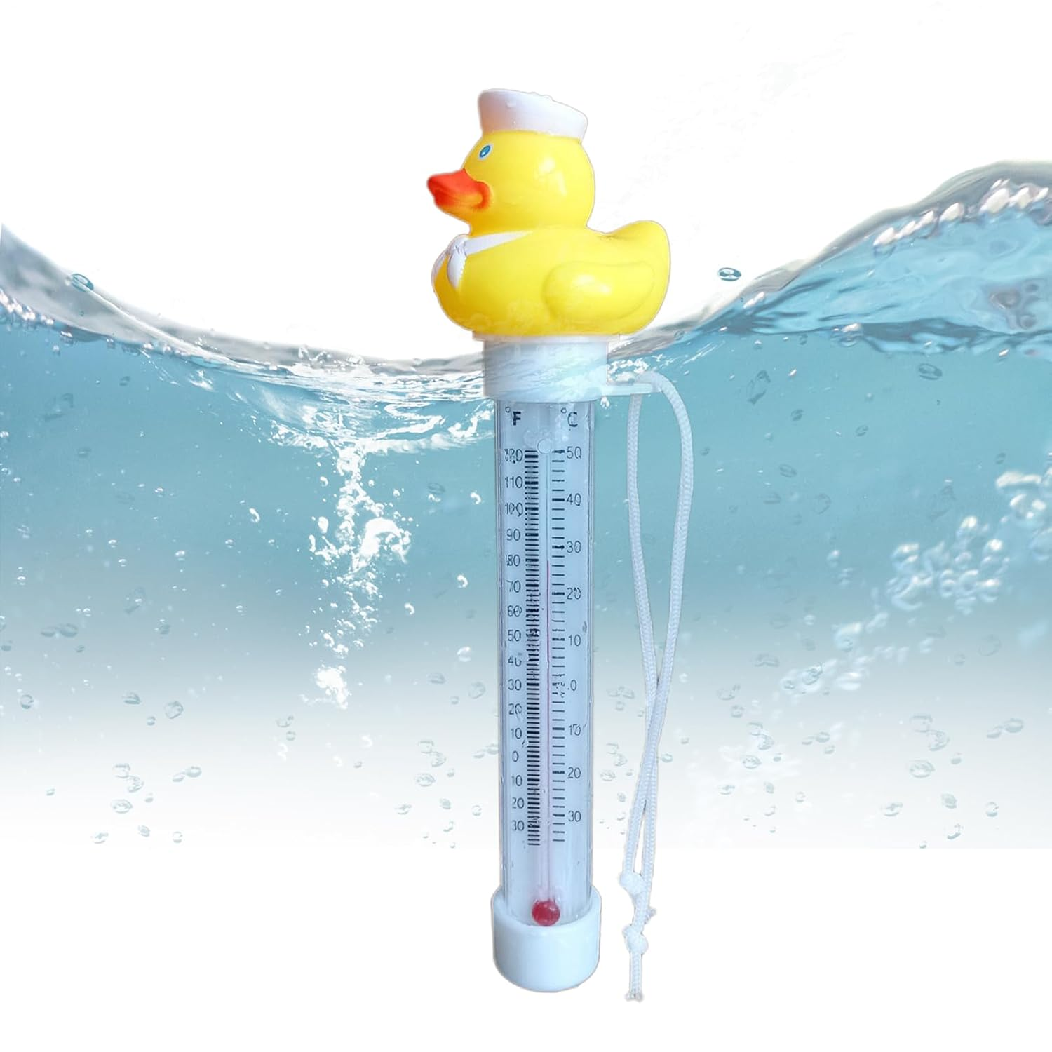 Floating Duck Bath Thermometer,Rubber Duck Pool Thermometer Gauge,Duckshaped Water Gauge,With String,Temperature Gauge for Outdoor & Indoor Swimming Pools,Spas,Hot Tubs & Aquariums image number 5