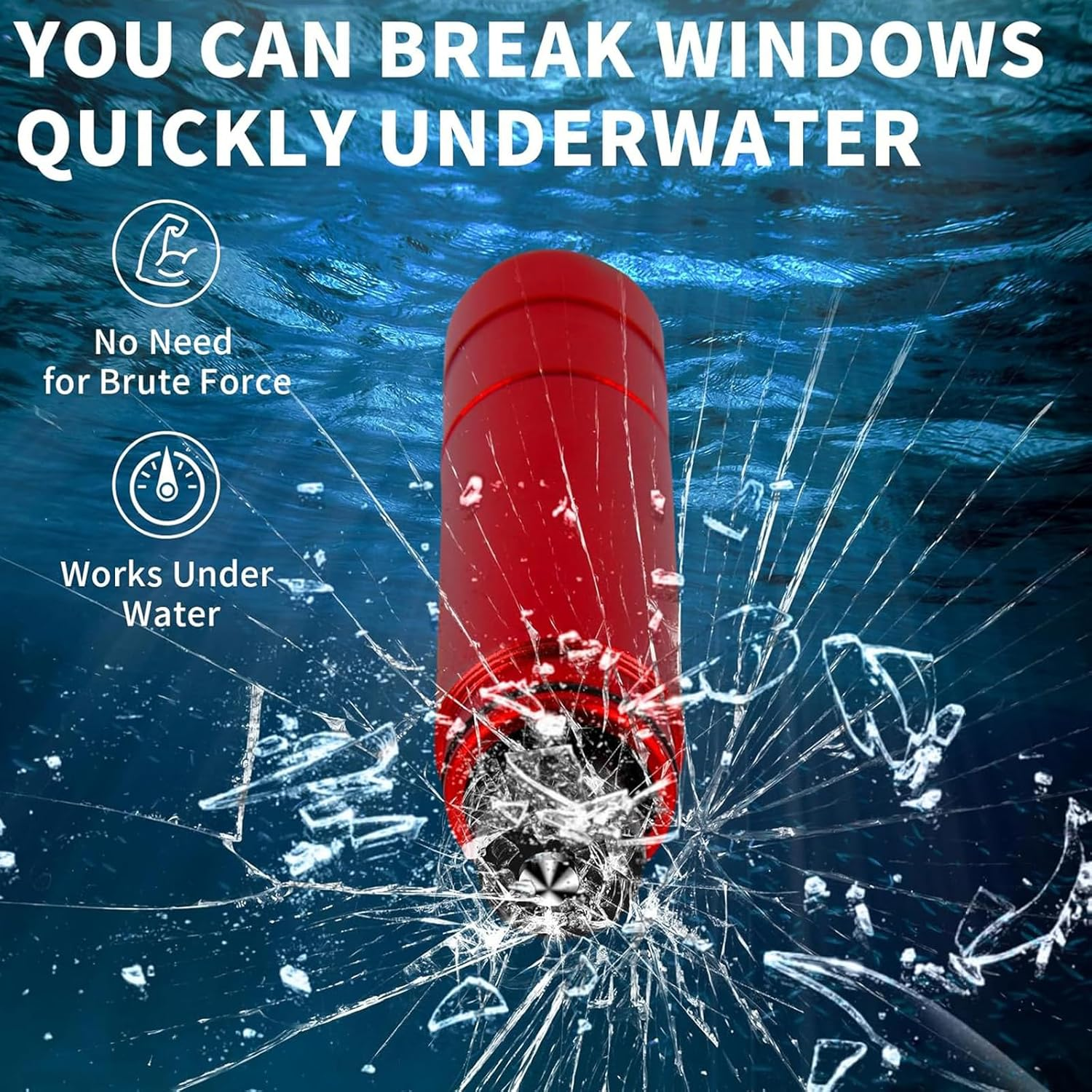 Car Window Breaker Tool 2 Pcs, Glass Breaker Safety Life Hammer Car Escape Tool image number 3