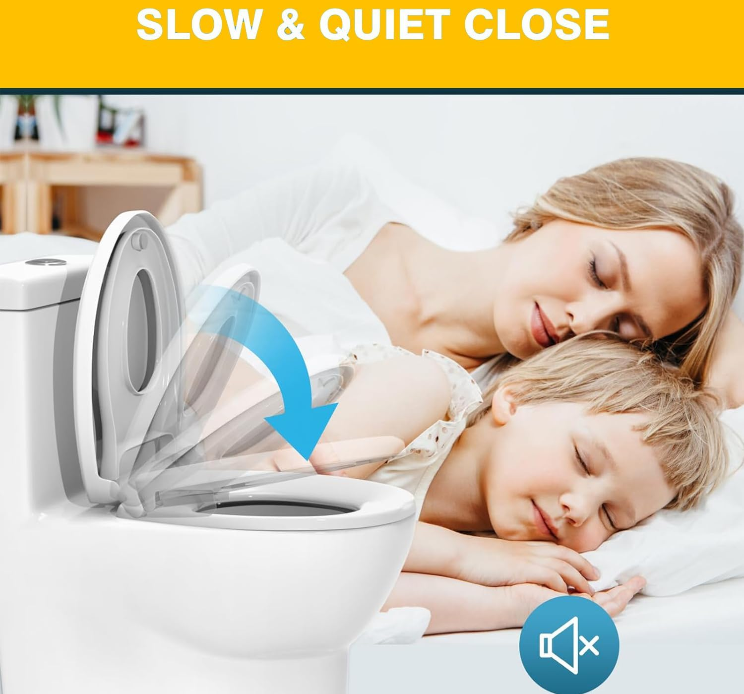 U-Shaped Toilet Seat with Built-In Potty Training Seat，2-In-1 Family Toilet Seat Fits for Both Adults and Children，Slow-Close Toilet Seat Potty Training Toilet image number 3