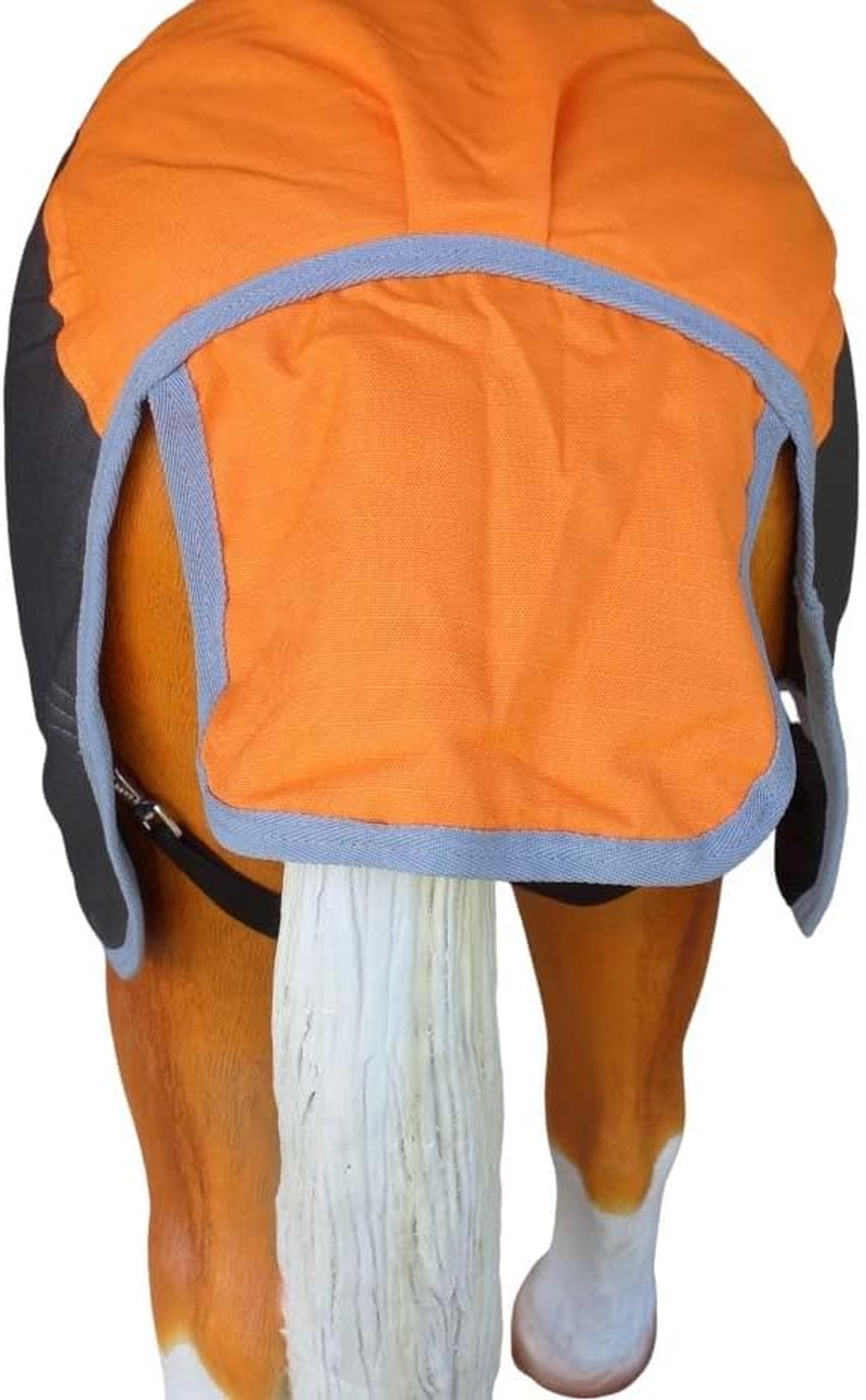 Challenger 60" 1200D Turnout Ripstop Waterproof Breathable Miniature Mini Weanling Donkey Pony Horse Foal Goat Winter Blanket Coat Cover Orange Grey 51973OR image number 5