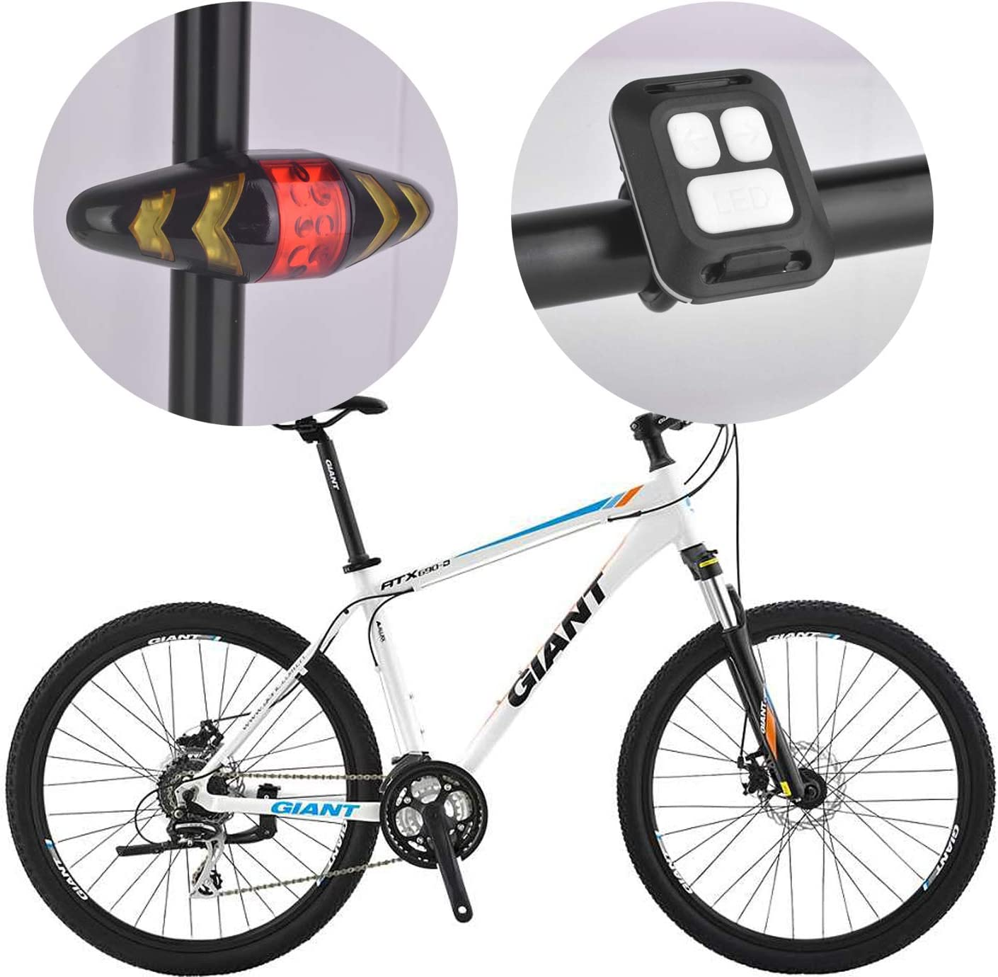 OTYTY Smart Bicycle Tail Light with Wireless Turn Signals - USB Rechargeable, 100LM LED, IPX2 Waterproof, Remote Control, 180&deg; Visibility for Night Riding Adults Kids Men Women Road Mountain Bike image number 3