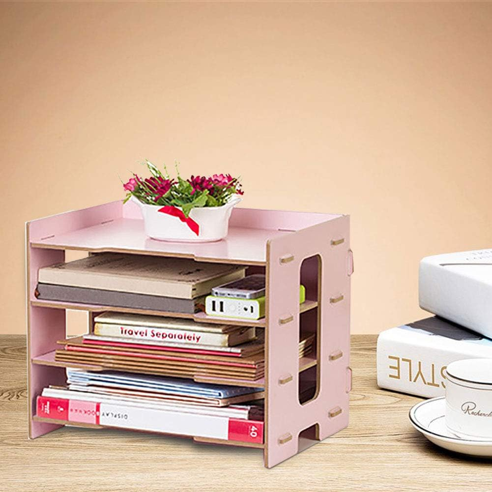 Wooden Document Tray, Desk Organiser, Letter Tray, Storage Compartments, Stackable Office Supplies, Paper Tray for A4 Paper Folder, Storage System, Organise image number 3
