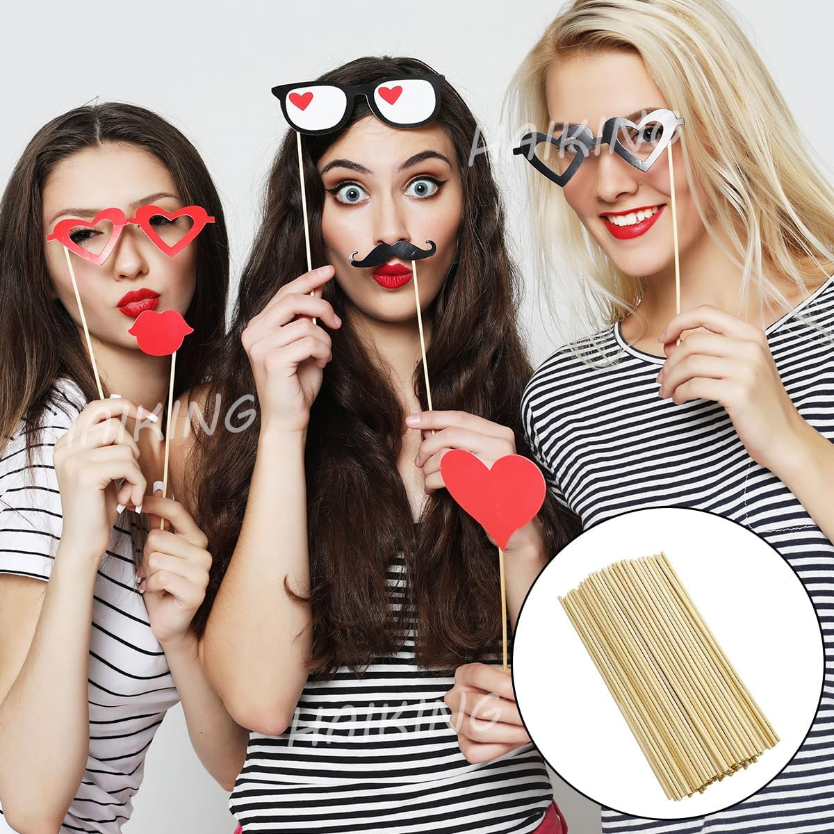 HAIKING Bamboo Dowel Rods, 100 PCS round Unfinished Wooden Craft for Craft Building Models, Garden Supplies (20Cm/7.87In) image number 4