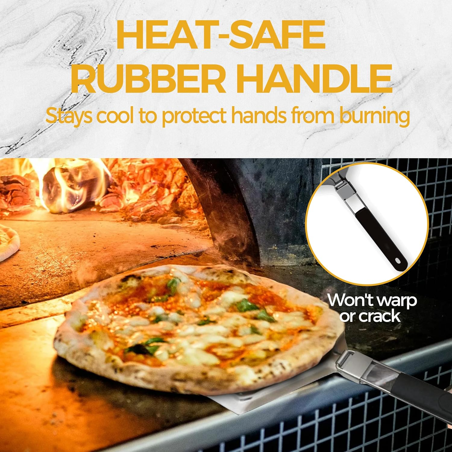 Large Pizza Peel with Folding Handle &ndash; Durable Stainless Steel Pizza Paddle for Easy Transfer, Perfect Pizza Turning Peel for Outdoor Pizza Ovens and Baking, 9" X 13" image number 5