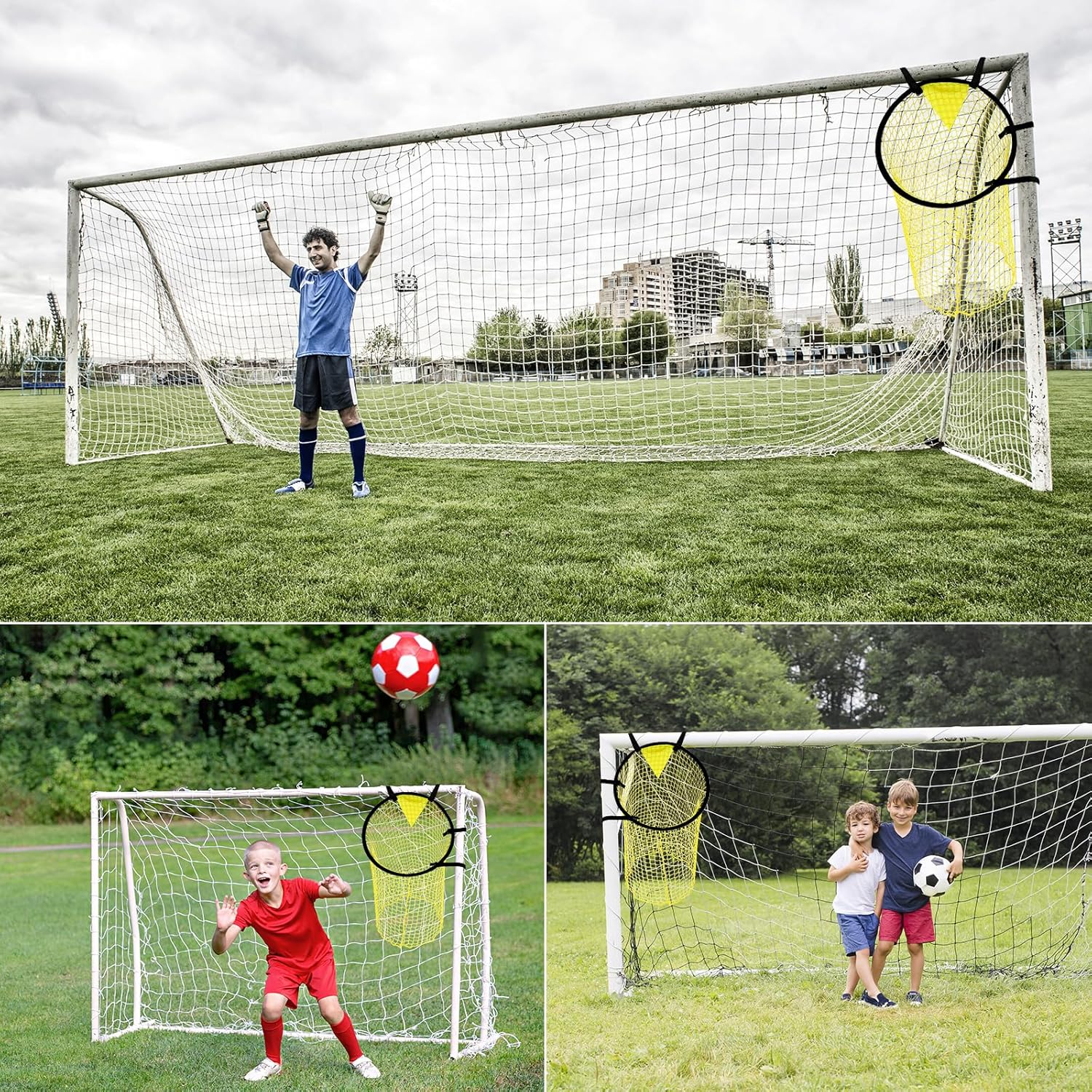 Football Goal Soccer Top Bins Soccer Target Outdoor Top Bins Football Targets Goal Net 45Cm/58Cm Football Training Goal Target for Shootings Accuracy Training Practice Equipment(Set of 2)