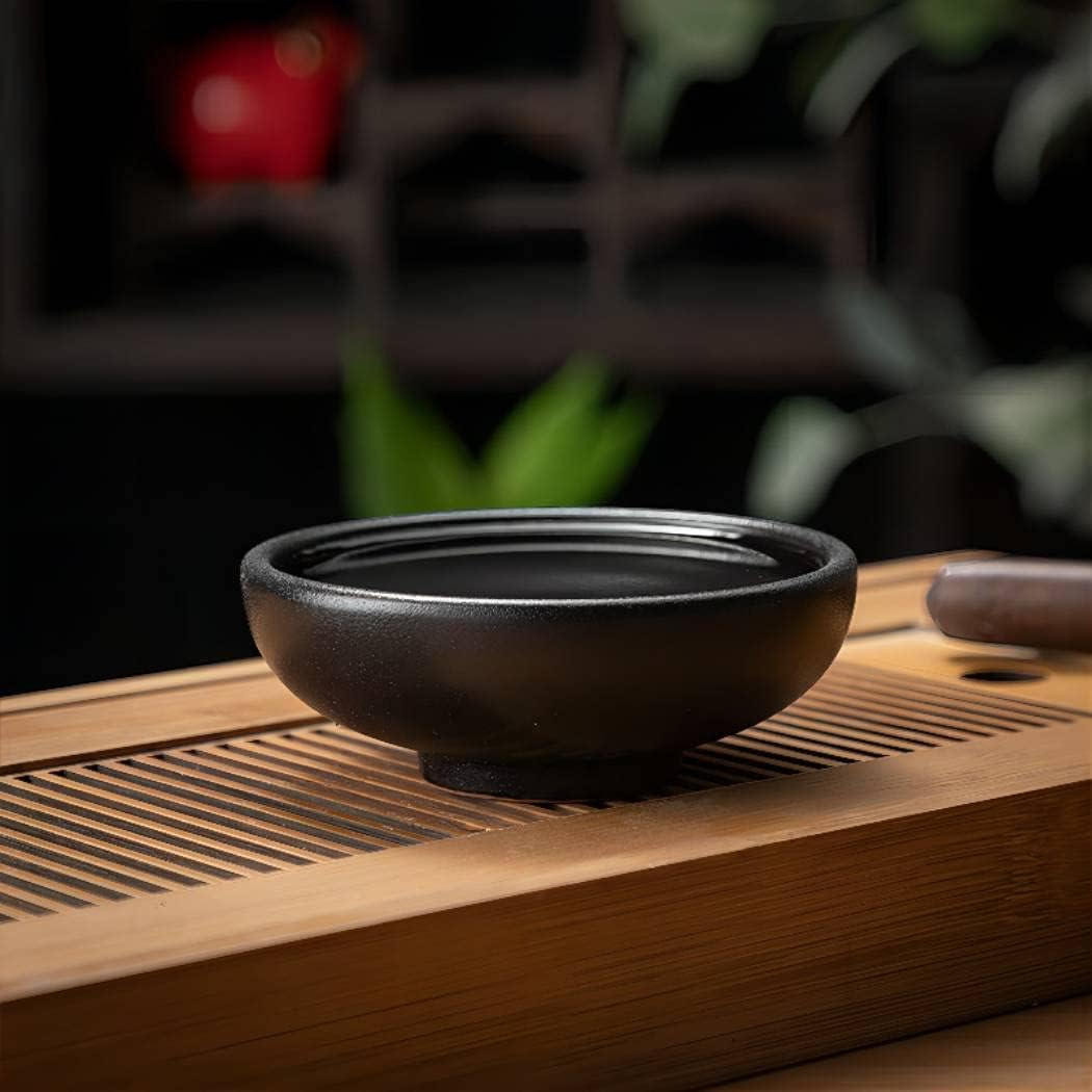 Hand Large Capacity Made Essential Oil Burner Wax Melt Burners, Aromatherapy Aroma Burner Ceramic Oil Diffuser Candle Tealight Holder Home Bedroom Decor Black