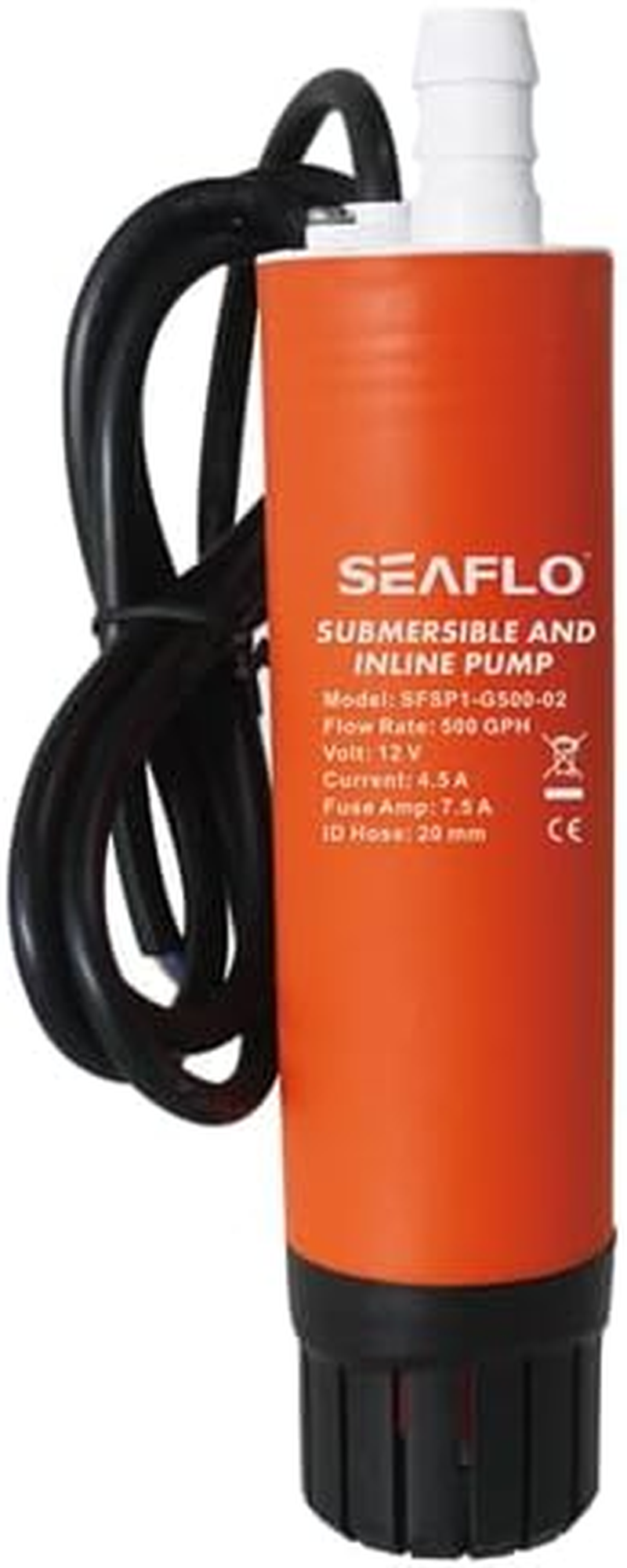 SEAFLO 500GPH 12V Submersible & Inline Water Pump &ndash; Diesel & Seawater Compatible, Portable, Quiet, 3/4" Outlet for Marine, Boat, Caravan, Camping & RV Use image number 1
